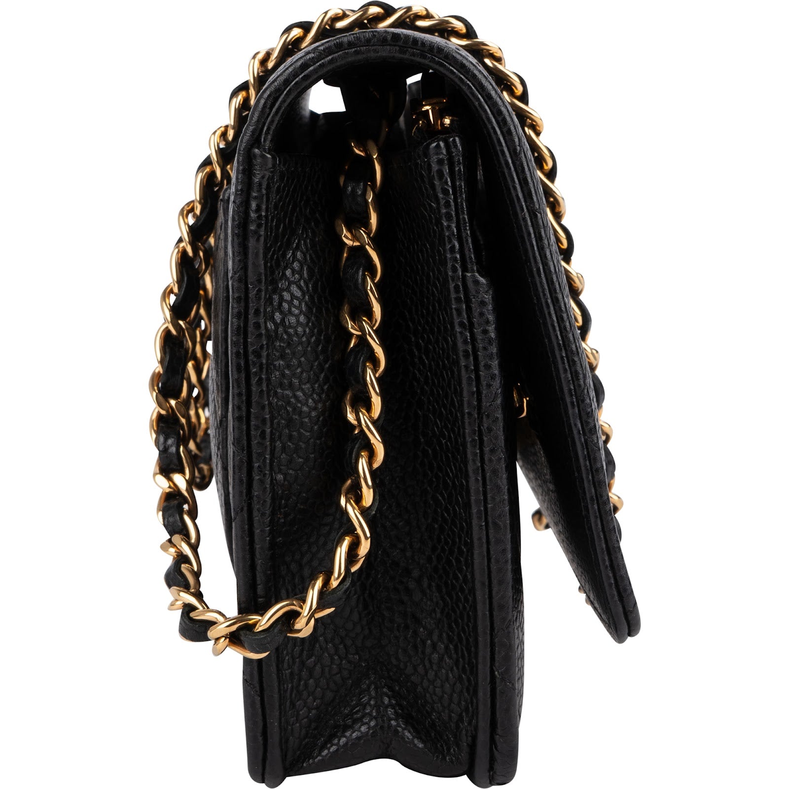 Chanel Quilted Caviar Leather Wallet on a Chain