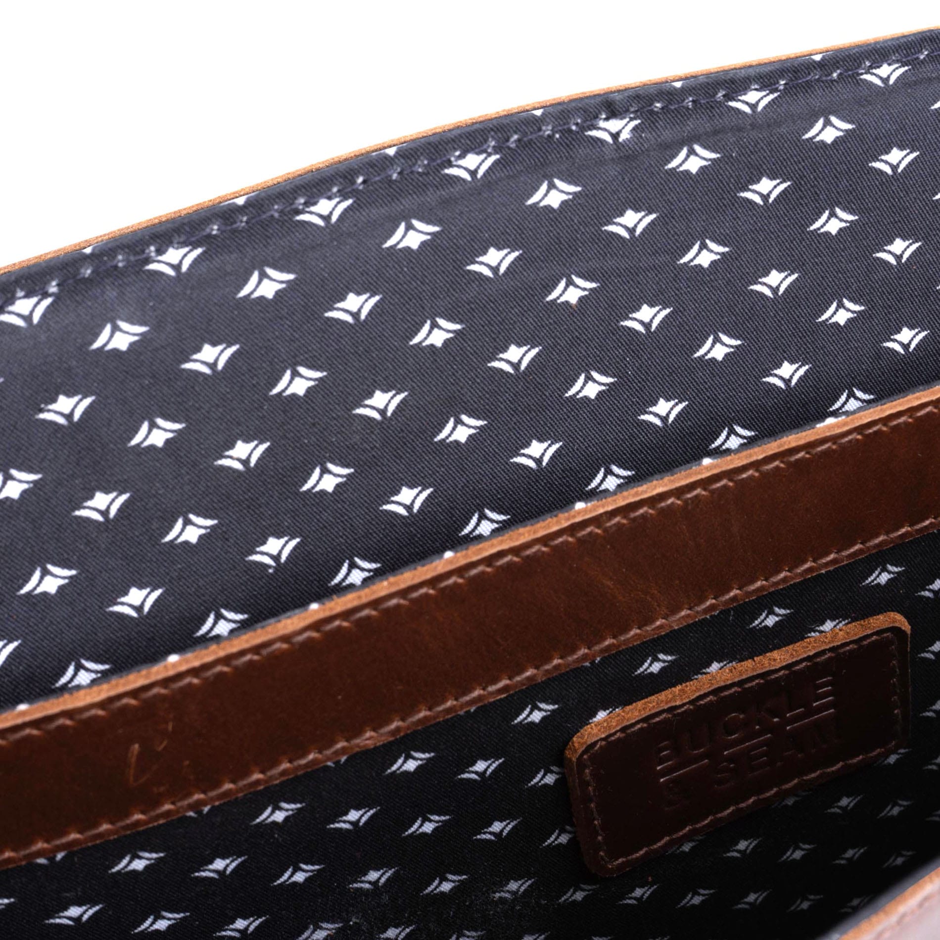Messenger Bag Times Leder - BROWN/Dots