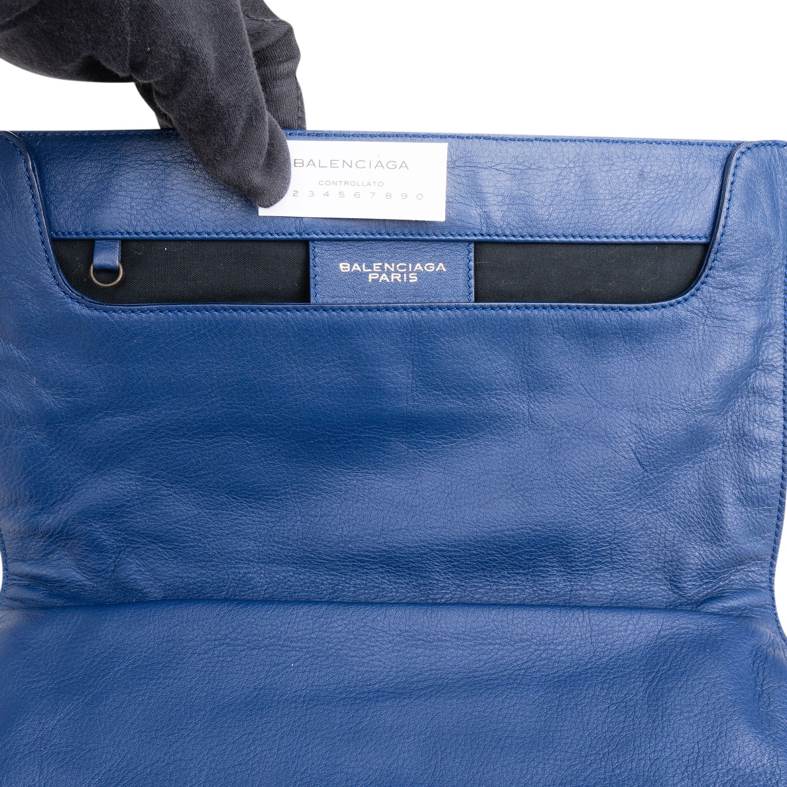 Balenciaga Blue Leather City Clutch