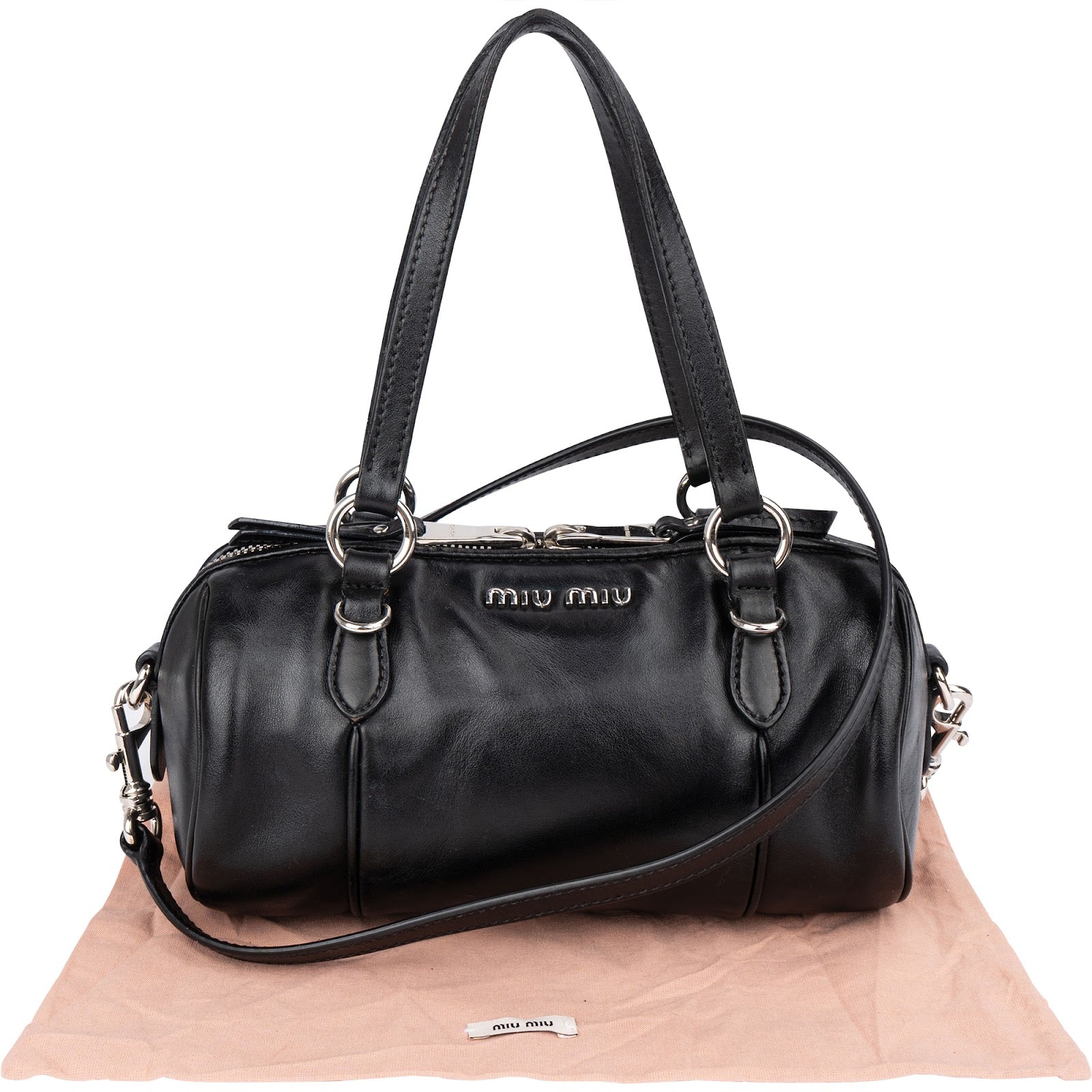 Miu Miu Soft Calf Leather Mini Boston Crossbody Bag