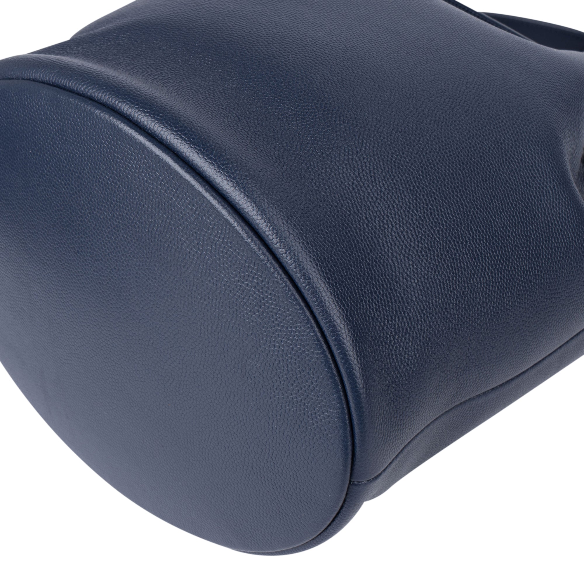 Chanel Bleu Caviar Leather Deauville Bucket Crossbody Bag