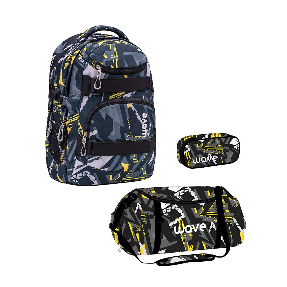 Infinity Rucksack Set 3-teilig - Yellow Graffiti