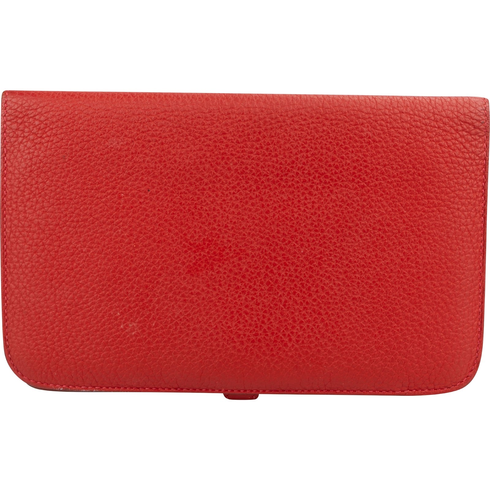 Hermès Rouge Grained Togo Leather Dogon Wallet