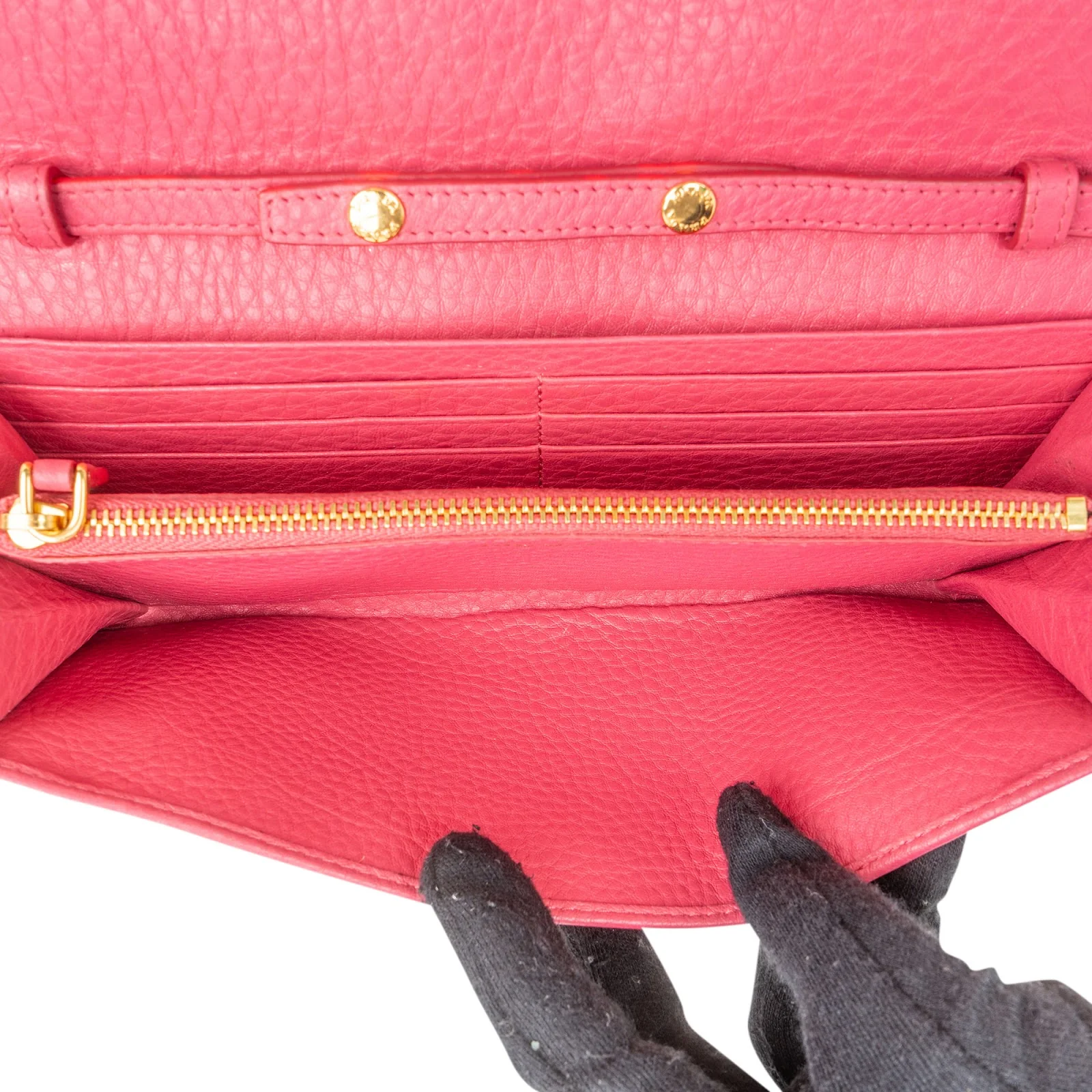 Prada Pink Pebbled Leather Wallet on Chain Crossbody Bag