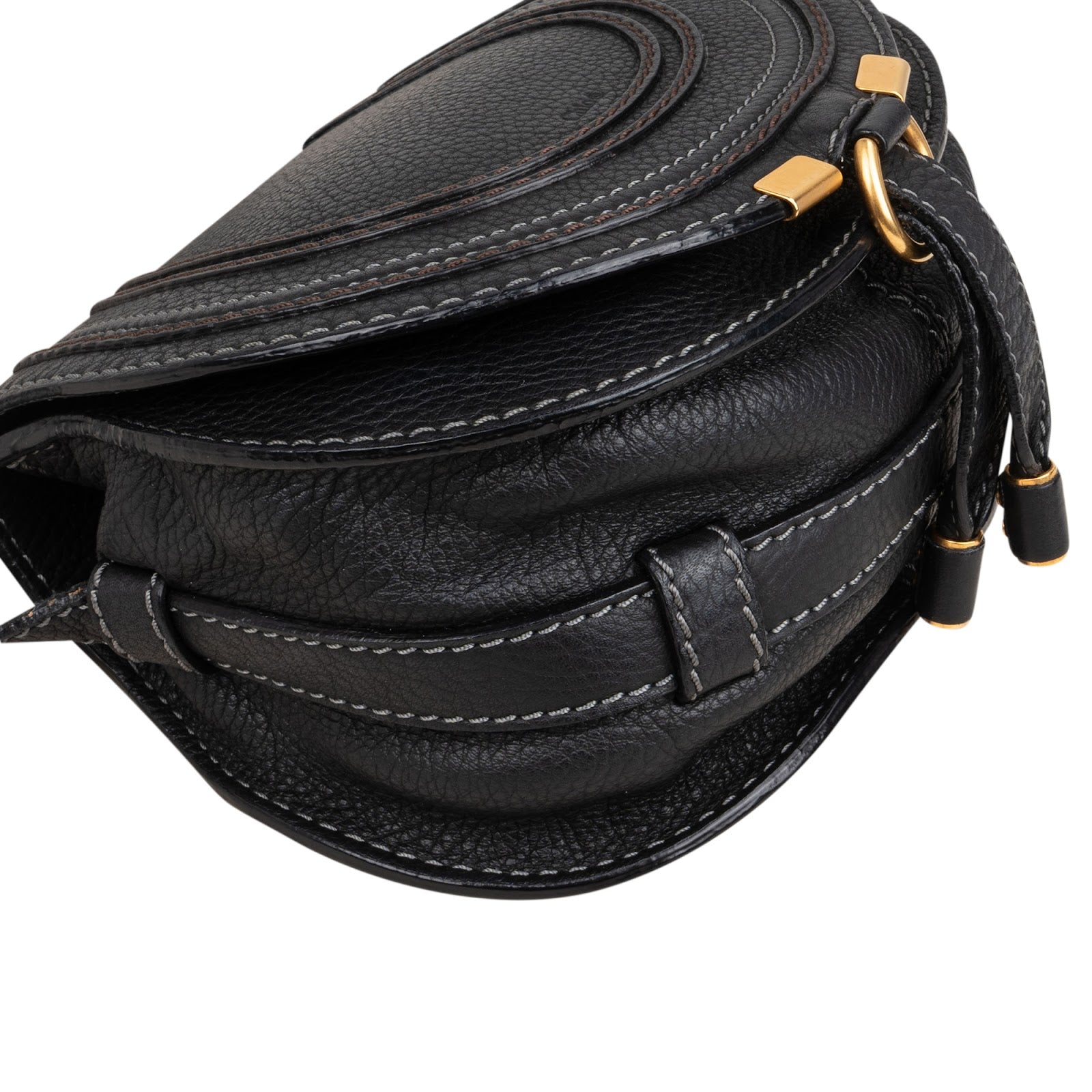 Chloé Grained Calfskin Marcie Mini Saddle Crossbody Bag