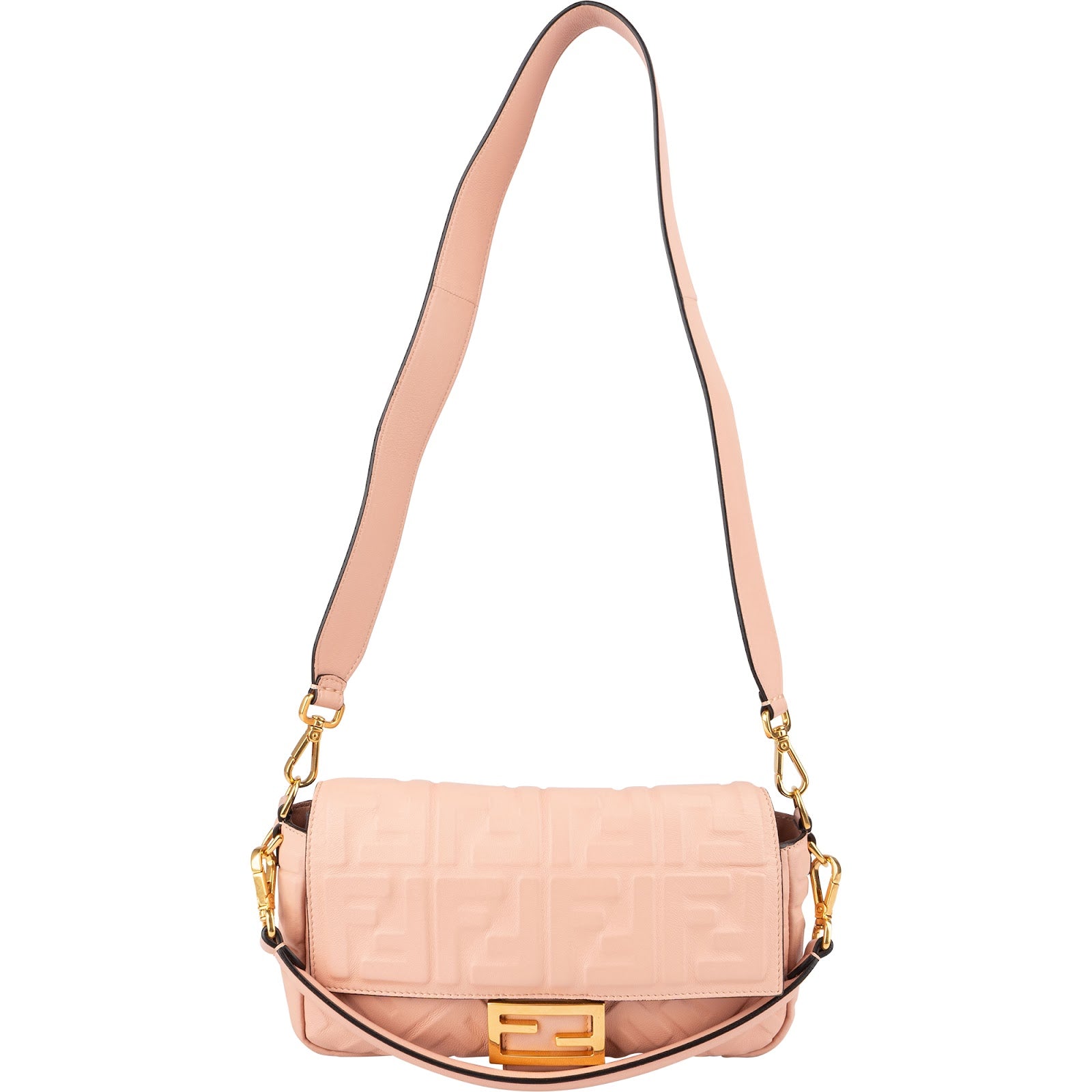 Fendi – Baguette Embossed Monogram FF Crossbody Bag