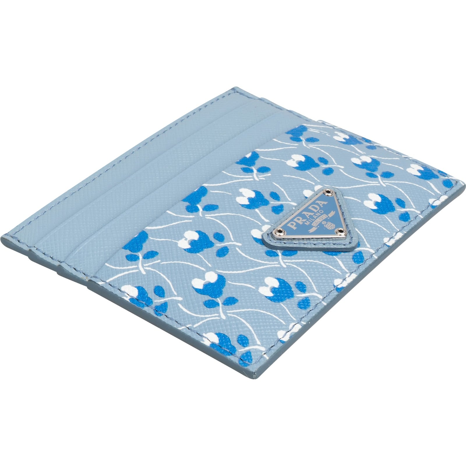 Prada Saffiano Leather Floral Print Kartenetui