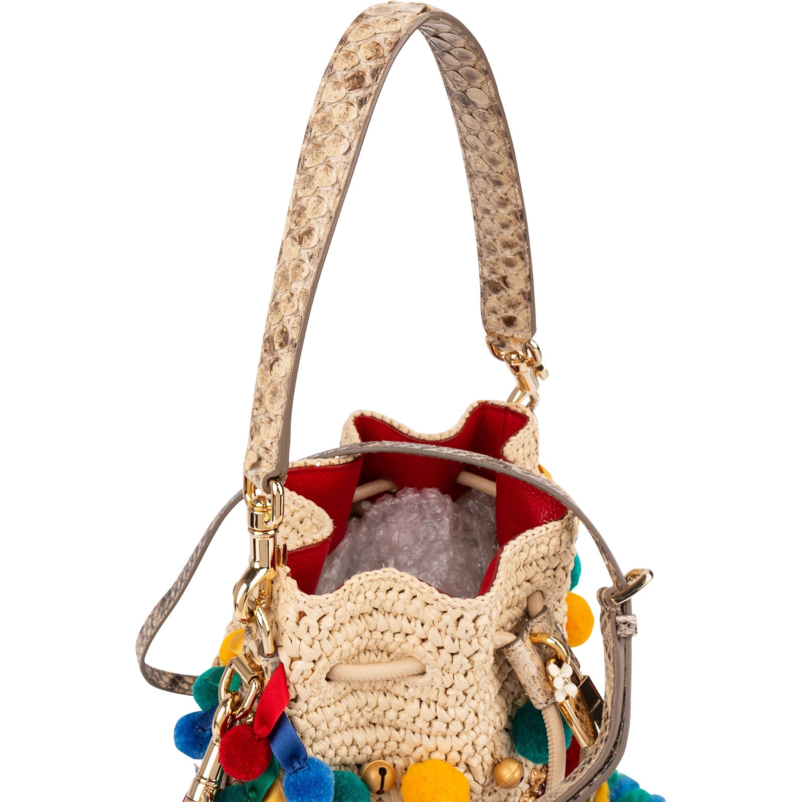 Dolce & Gabbana – Claudia Pom-Pom Embellished Bucket Handbag