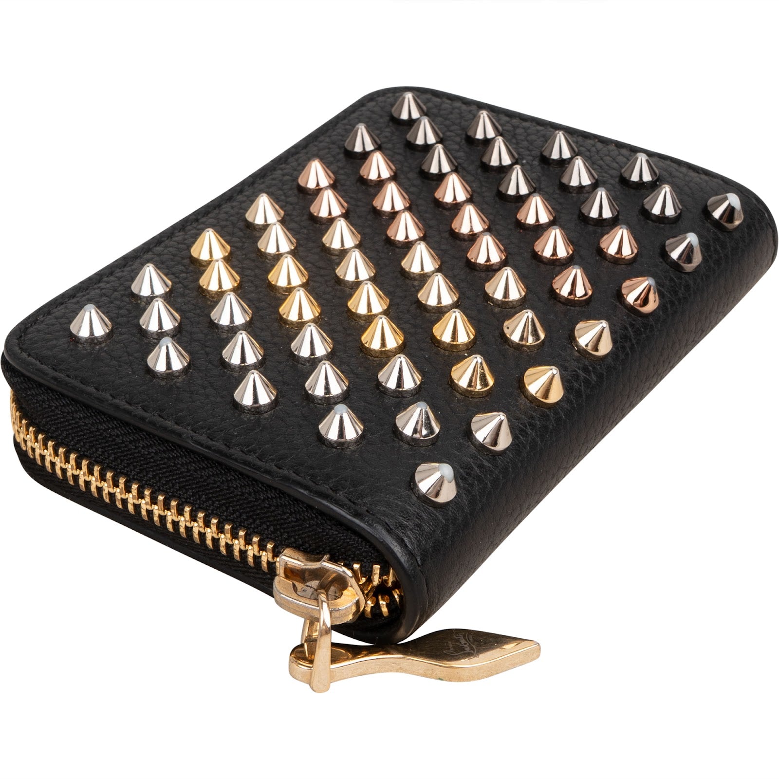 Christian Louboutin Calfskin Panettone Spikes Mini Wallet