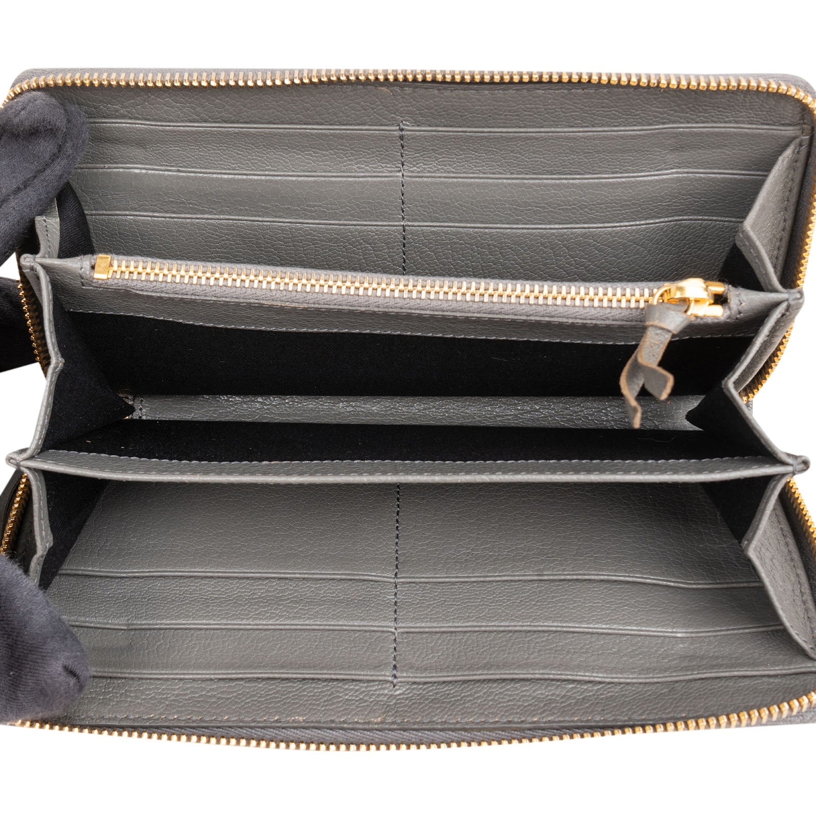 Balenciaga Grey Classic Leather Zip Wallet