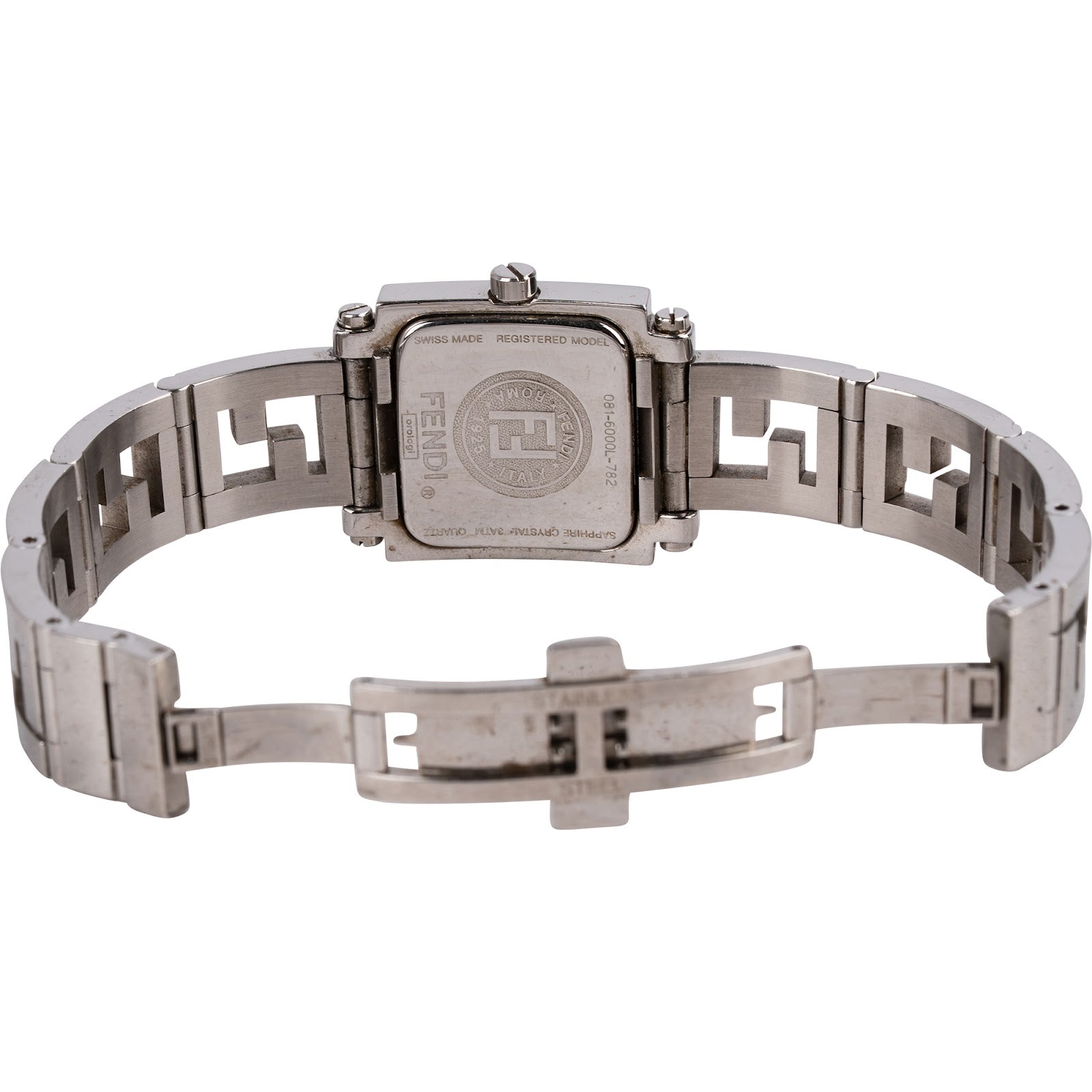 Fendi Silver Tone Classico Quadro Square 6000L Watch