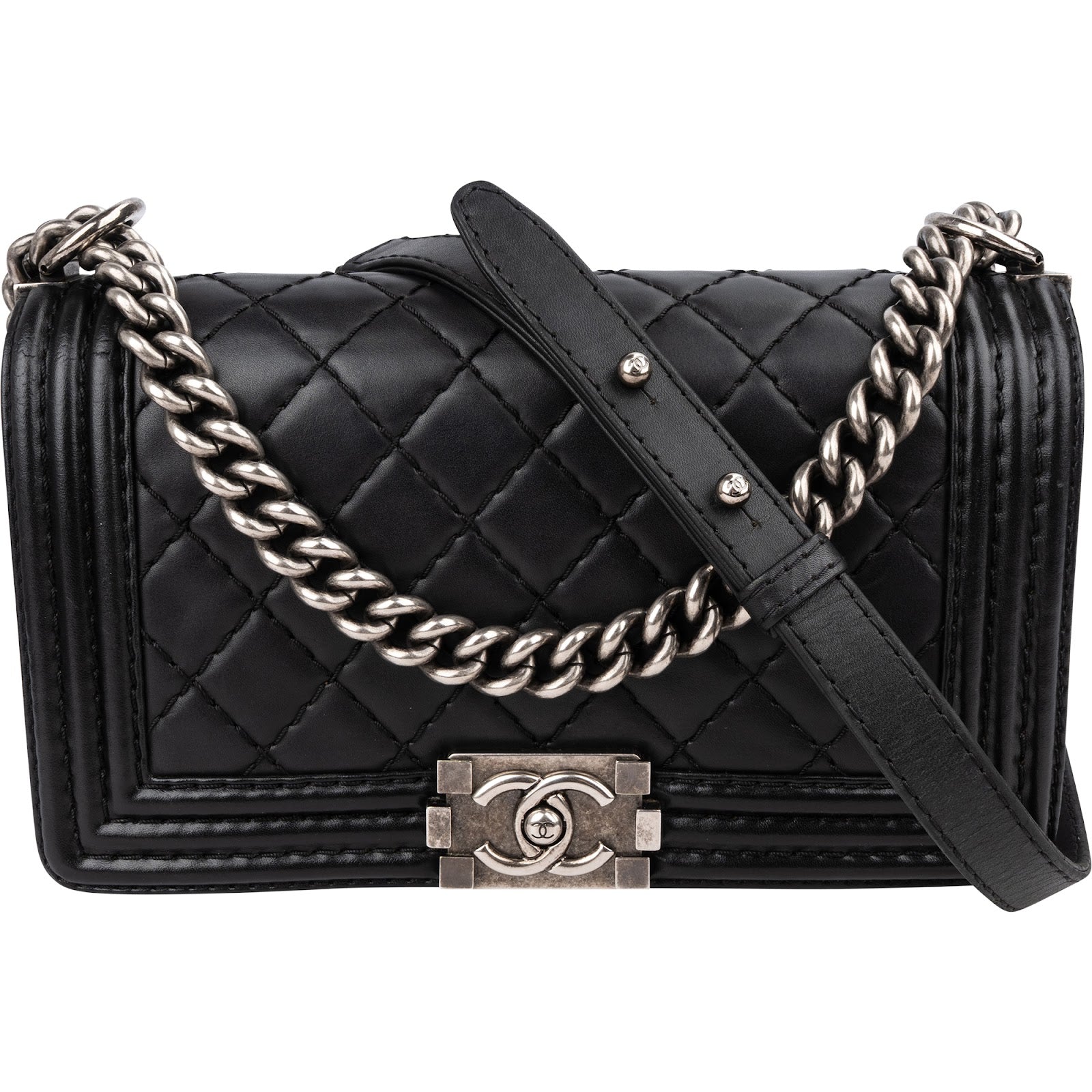 Chanel Quilted Lambskin Medium Boy Single Flap Crossbody Bag