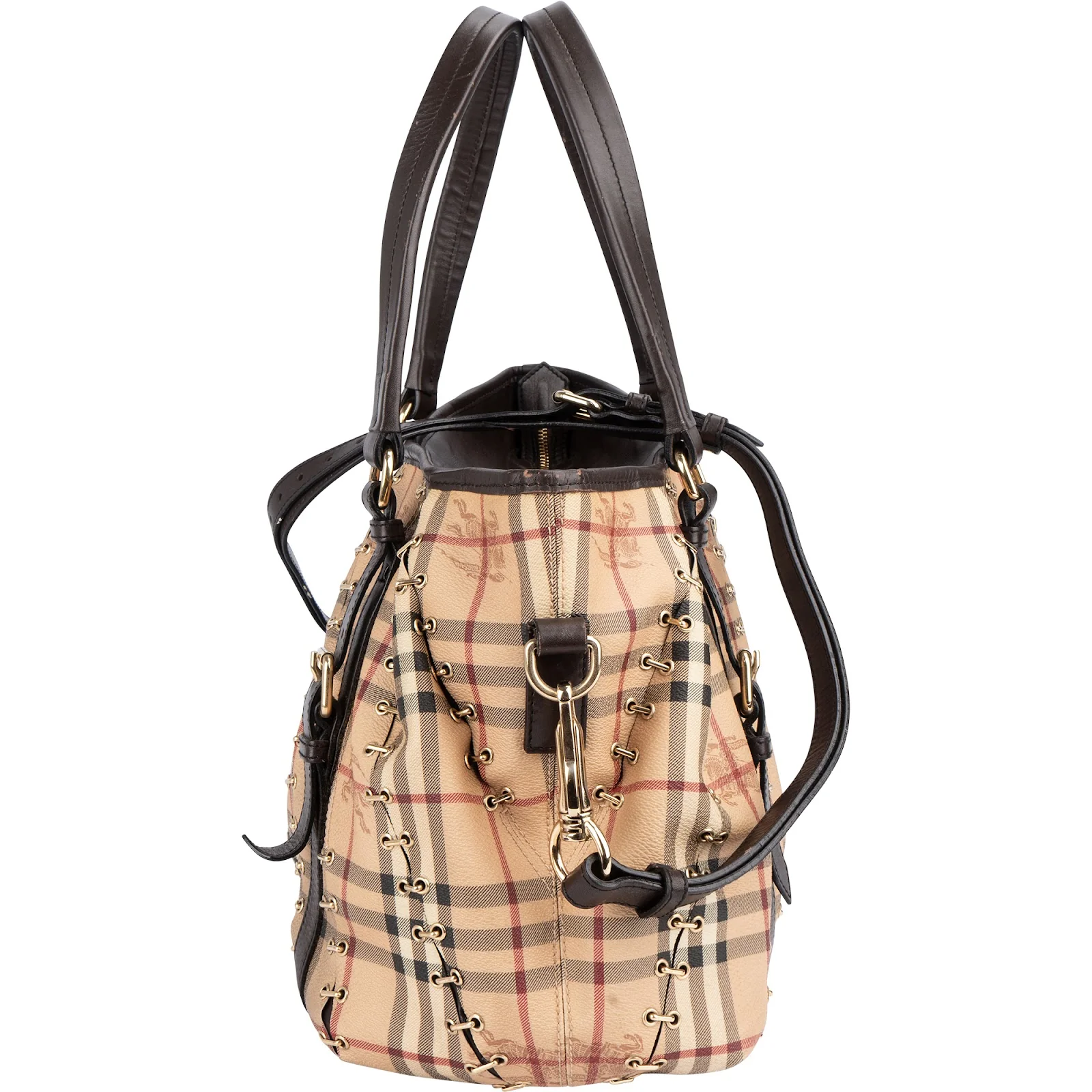 Burberry Haymarket Check Laced Lowry Northfield Shoulder Bag