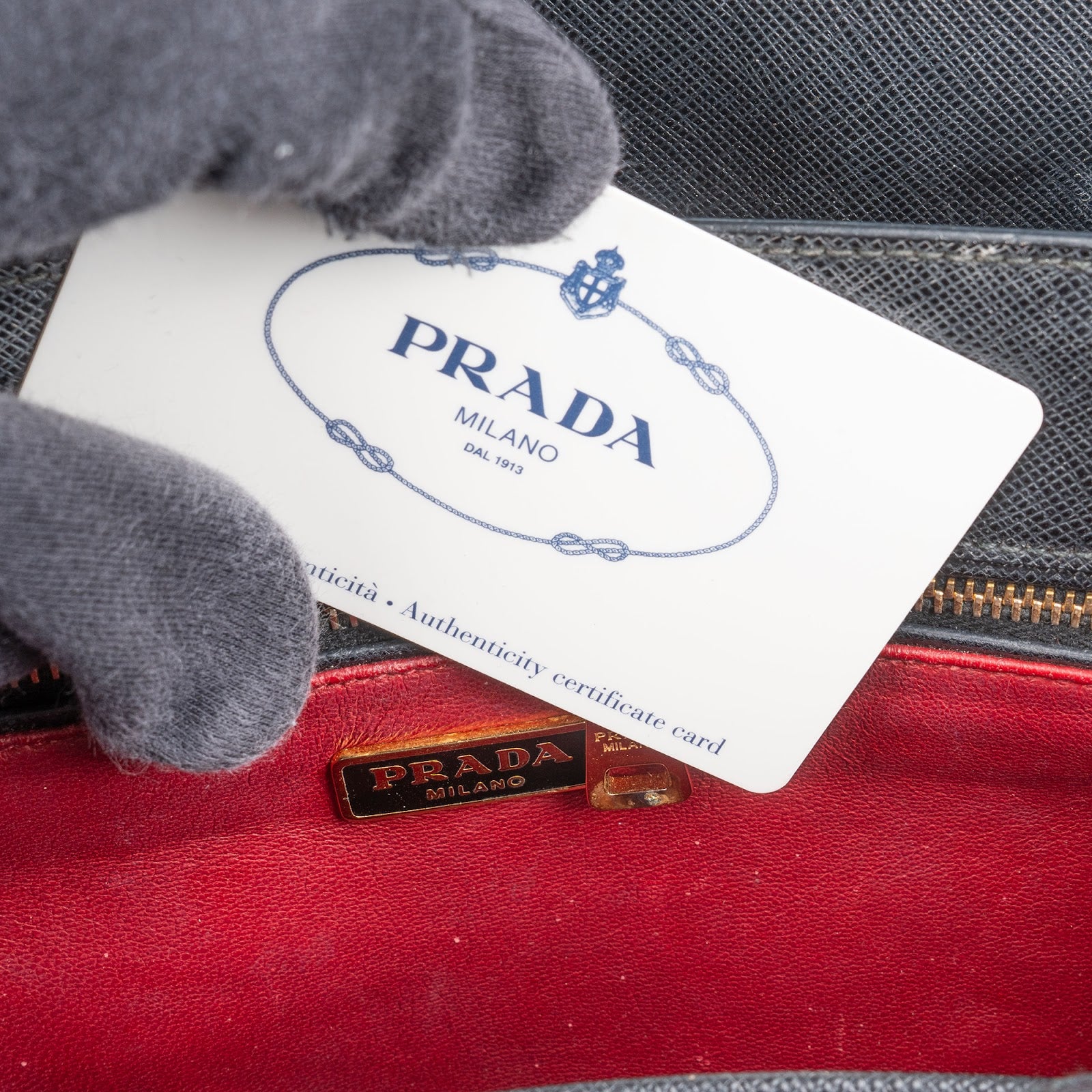 Prada – Bicolor Top Handle Handtasche