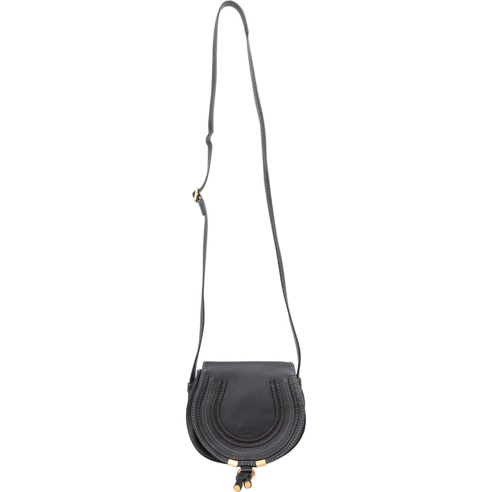 Chloé Grained Leather Mini Marcie Saddle Crossbody Bag