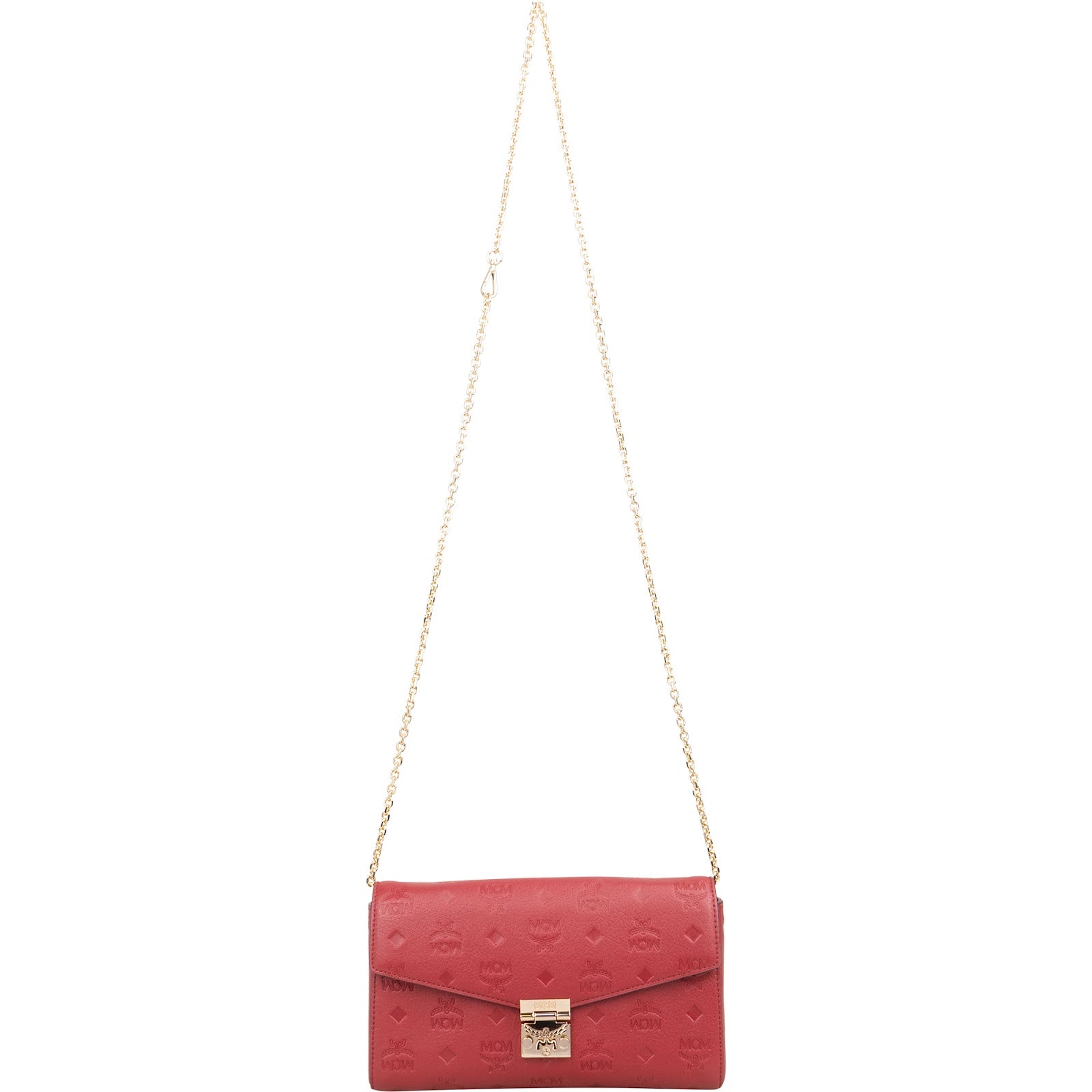MCM Visetos Monogram Embossed Leather Millie Flap Crossbody Bag