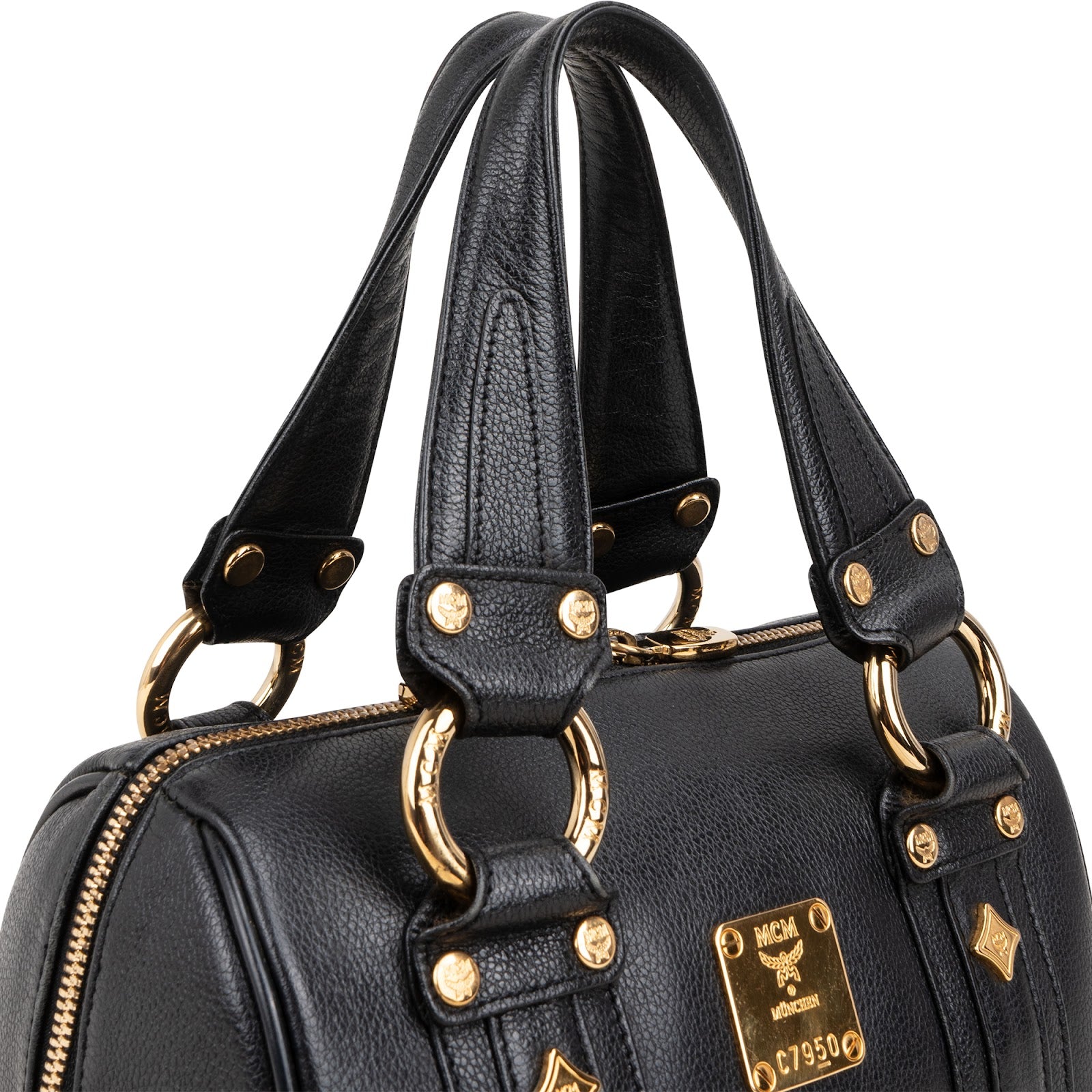MCM - Visetos Studded Boston Bag