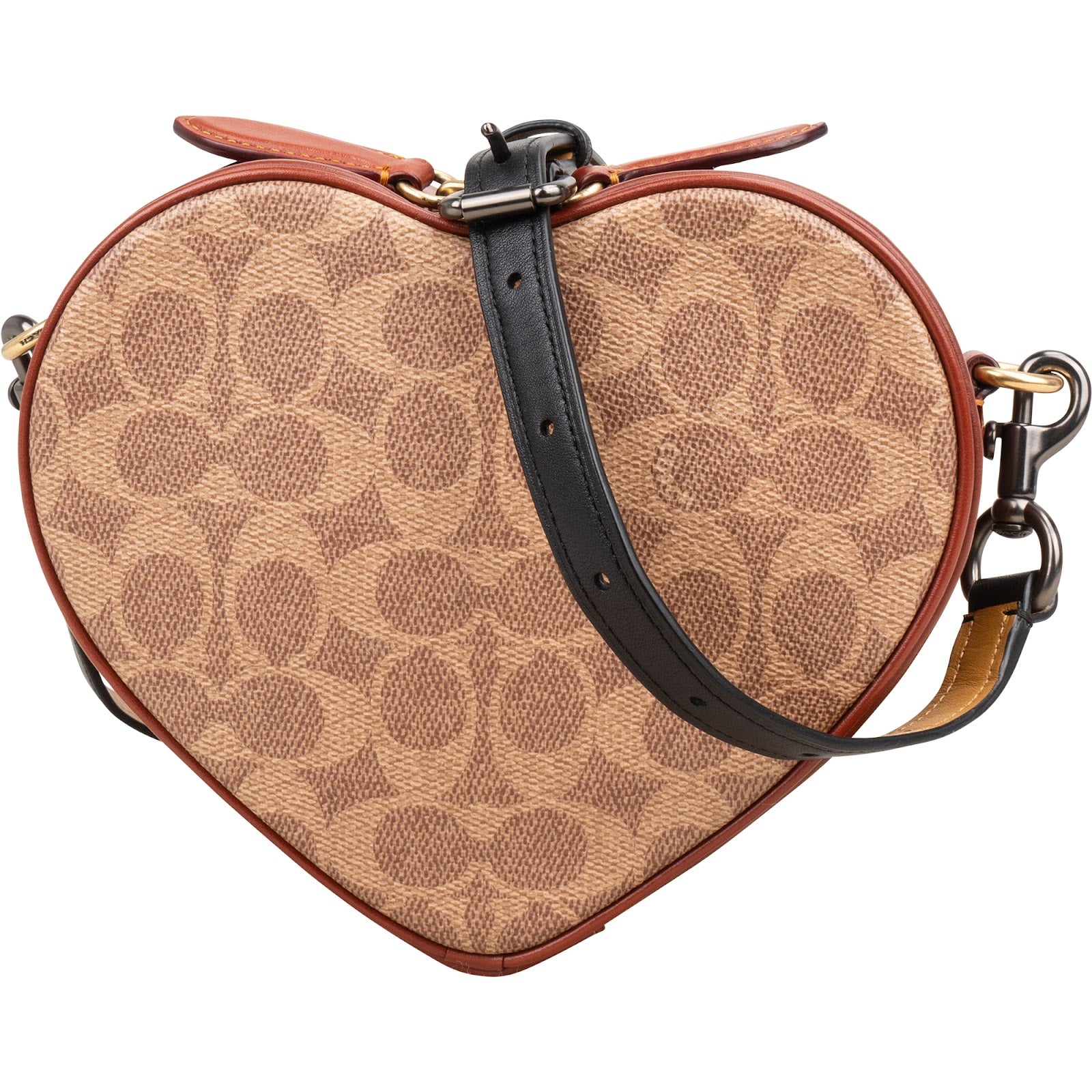 Coach Monogram Signature Canvas Heart Crossbody Bag
