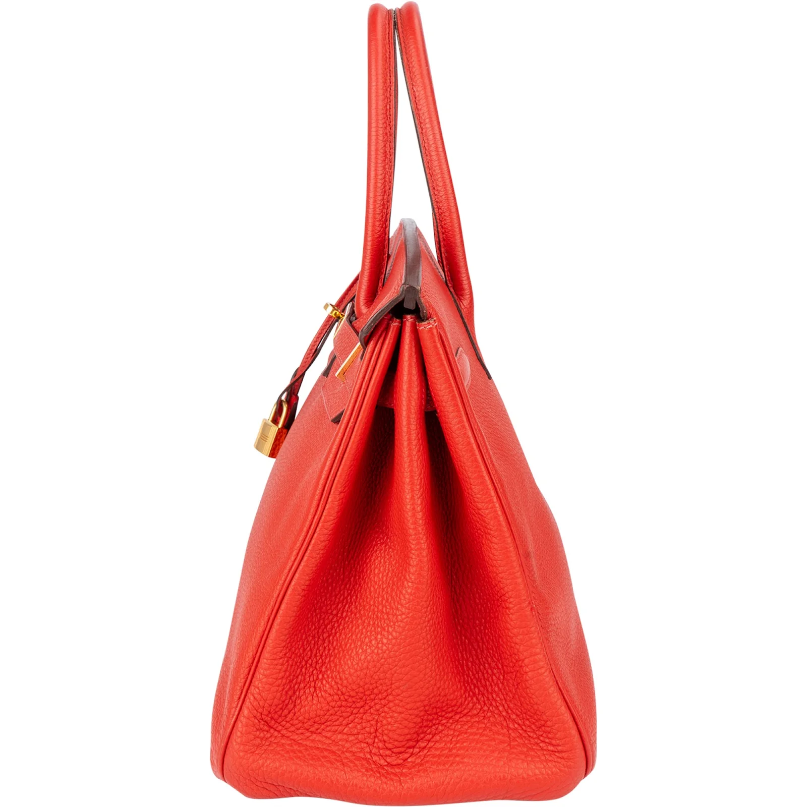 Hermès Rouge Fjord Leather Birkin 35 Handbag