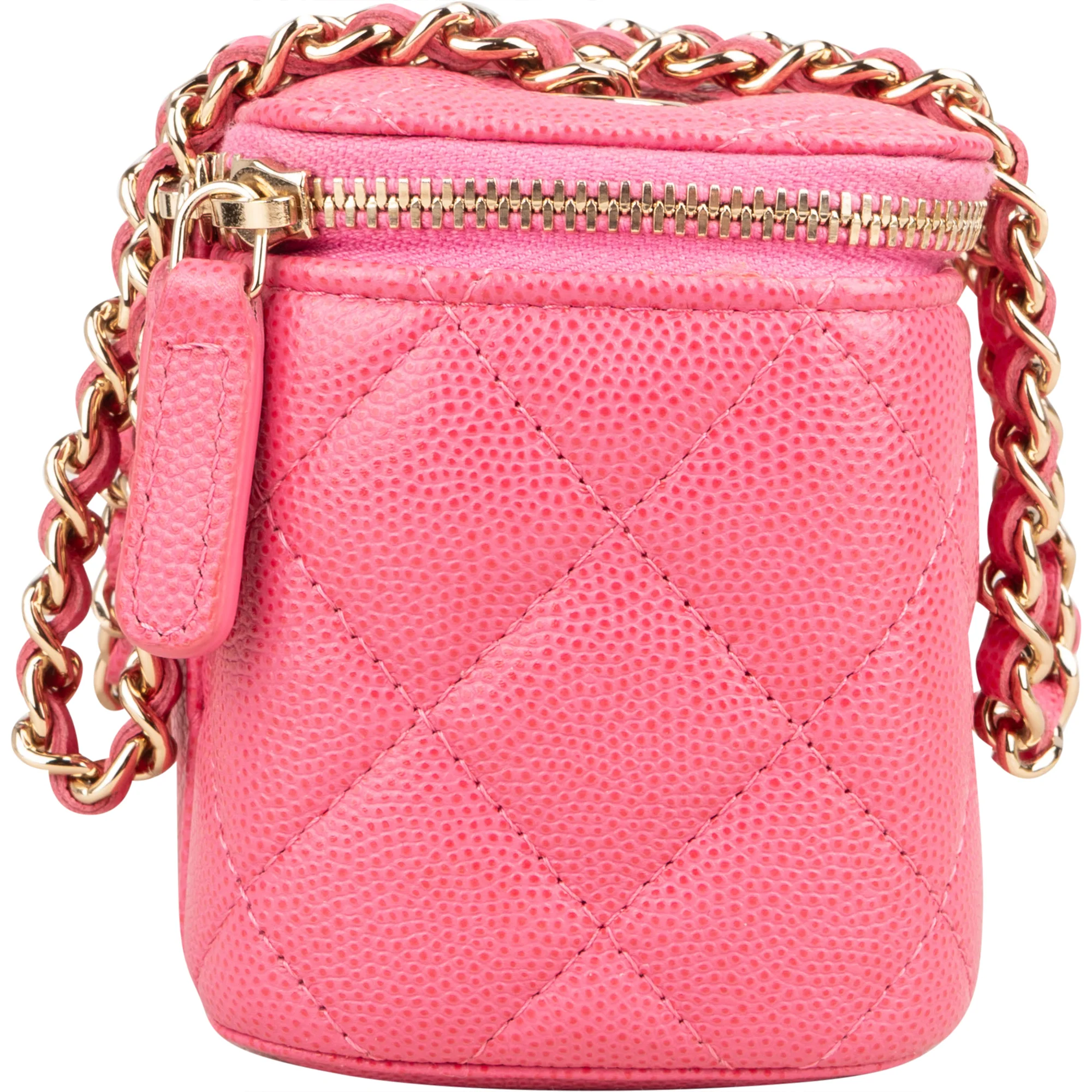 Chanel Pink Caviar Leather Mini Vanity Crossbody Bag