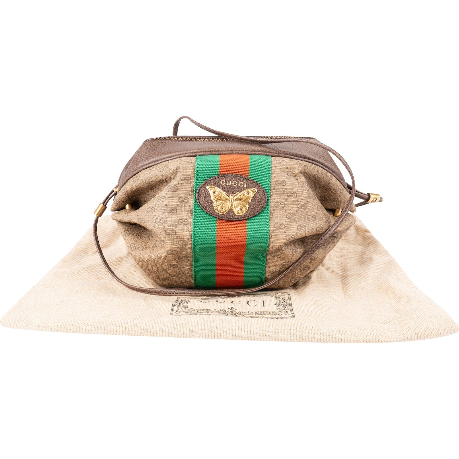 GUCCI – Monogram GG Butterfly Web-schoudertas
