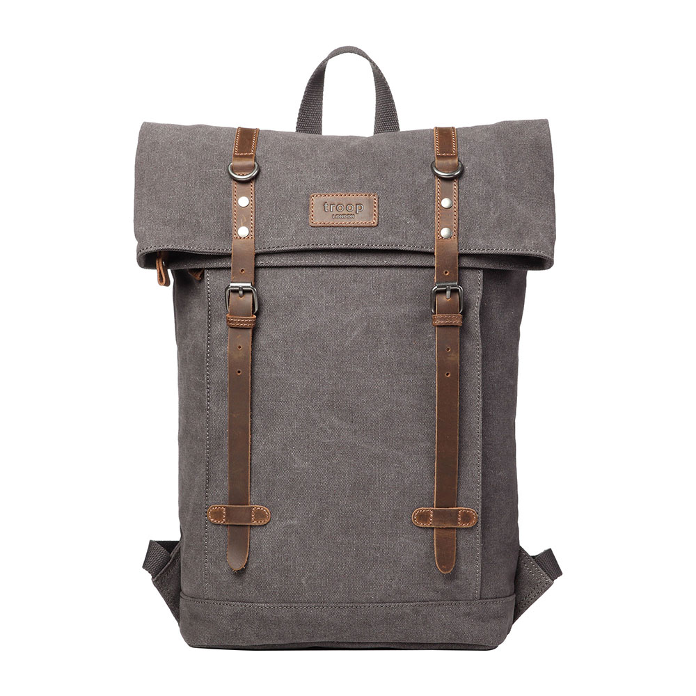 Heritage Canvas Laptop Backpack - Charcoal