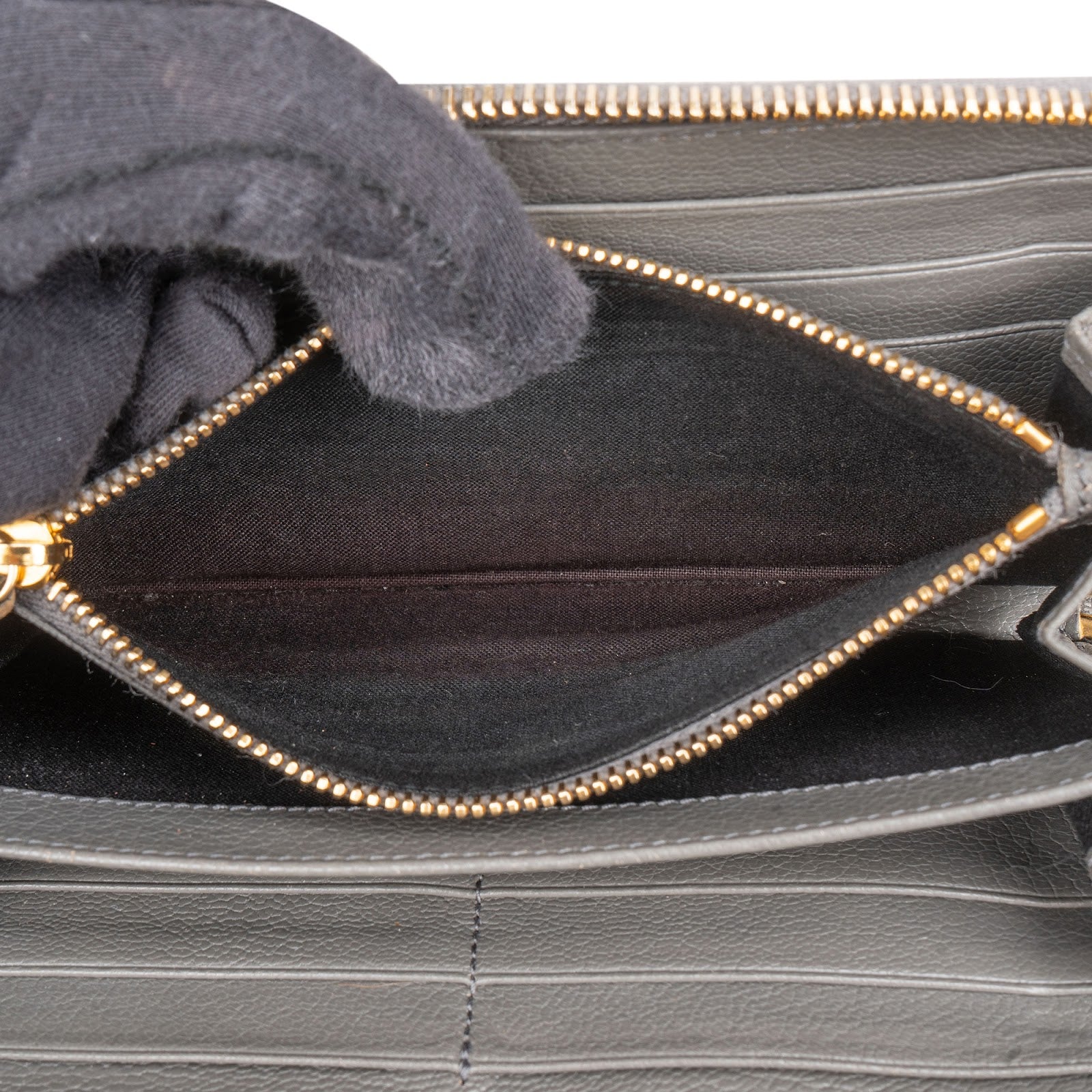Balenciaga Grey Classic Leather Zip Wallet