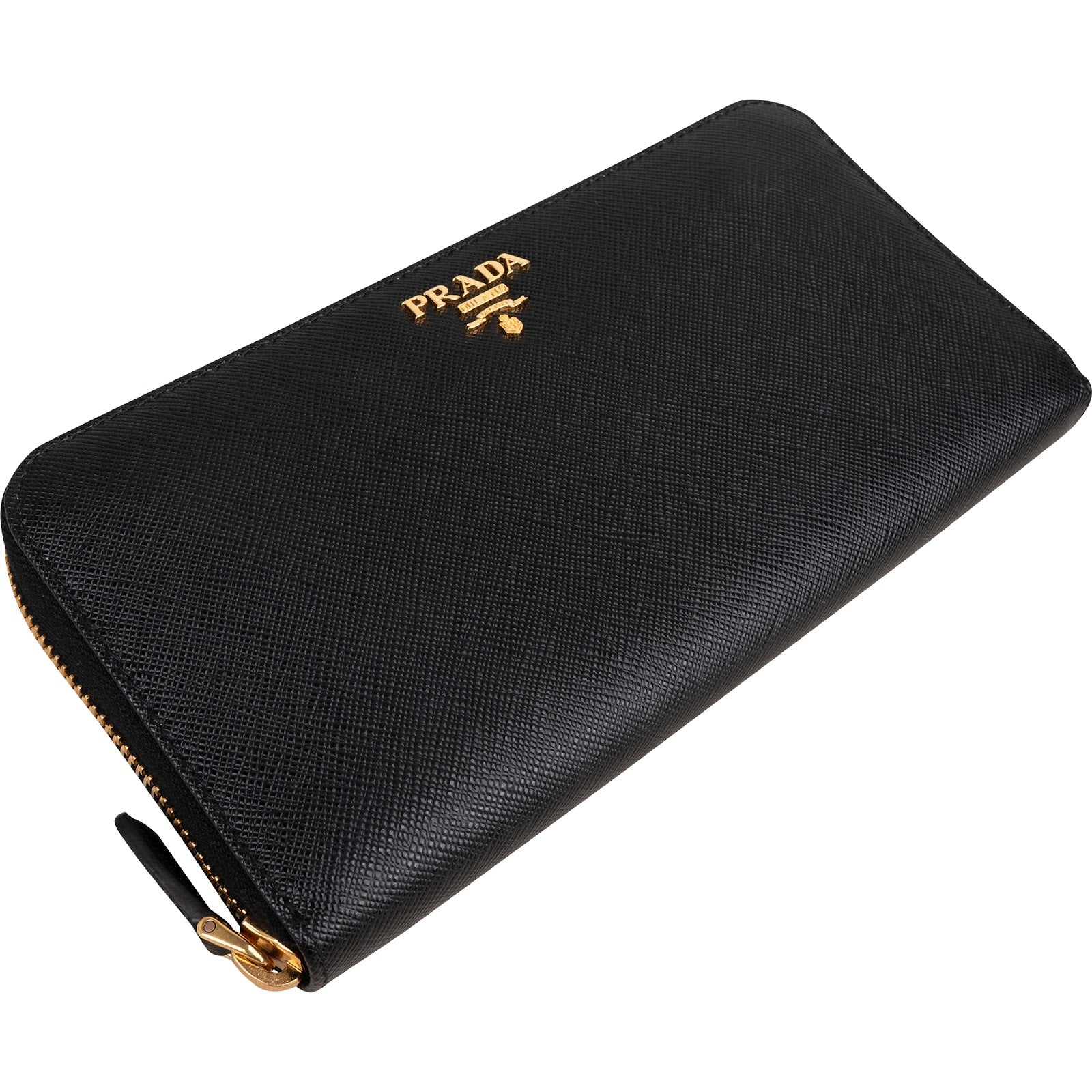 Prada Saffiano Metal Leather Zip-Around Wallet