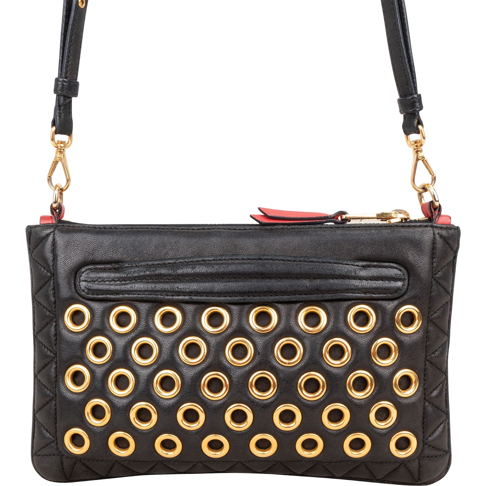 Miu Miu Quilted Leather Eyelet Crossbody Bag