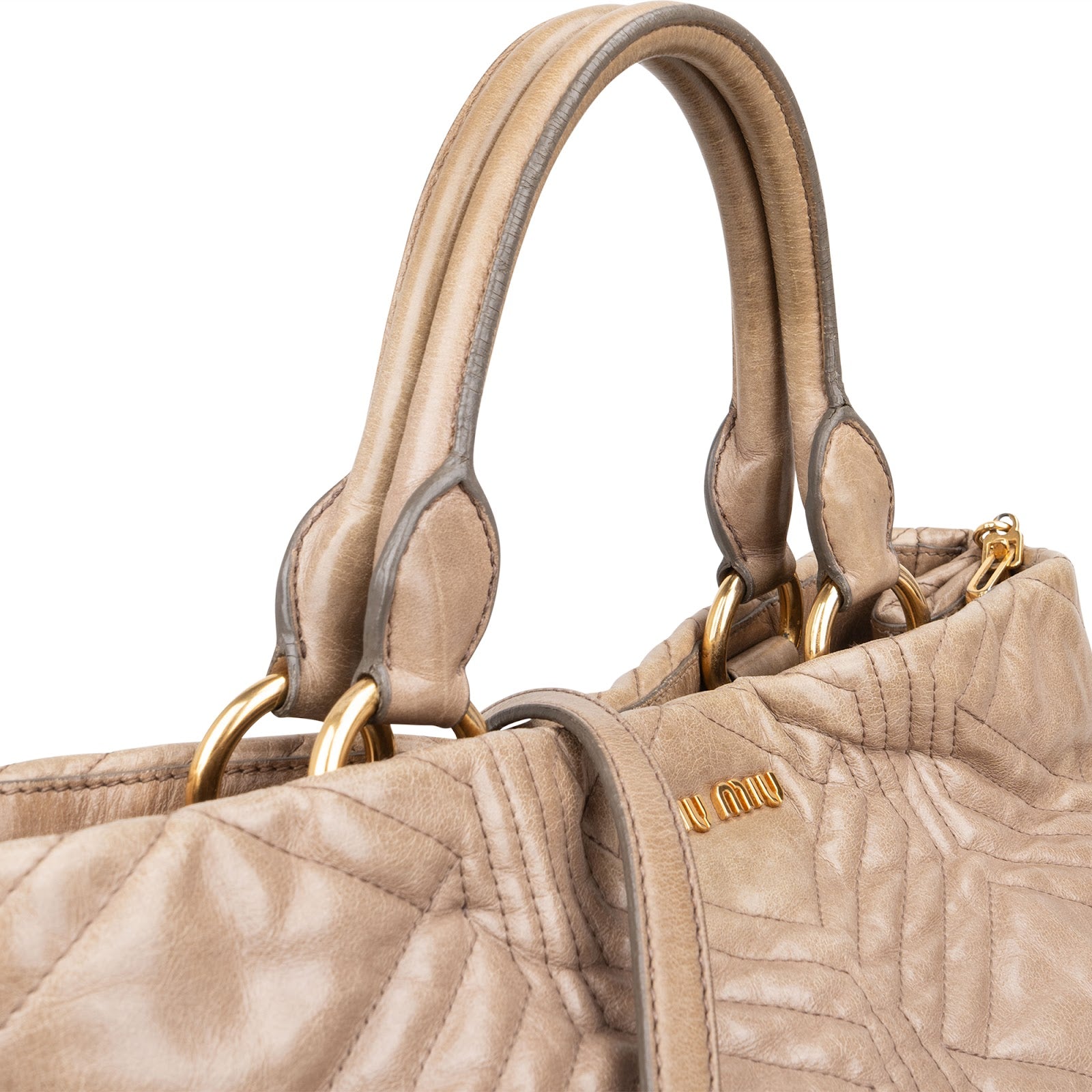 Miu Miu Quilted Geometric Leather Handbag