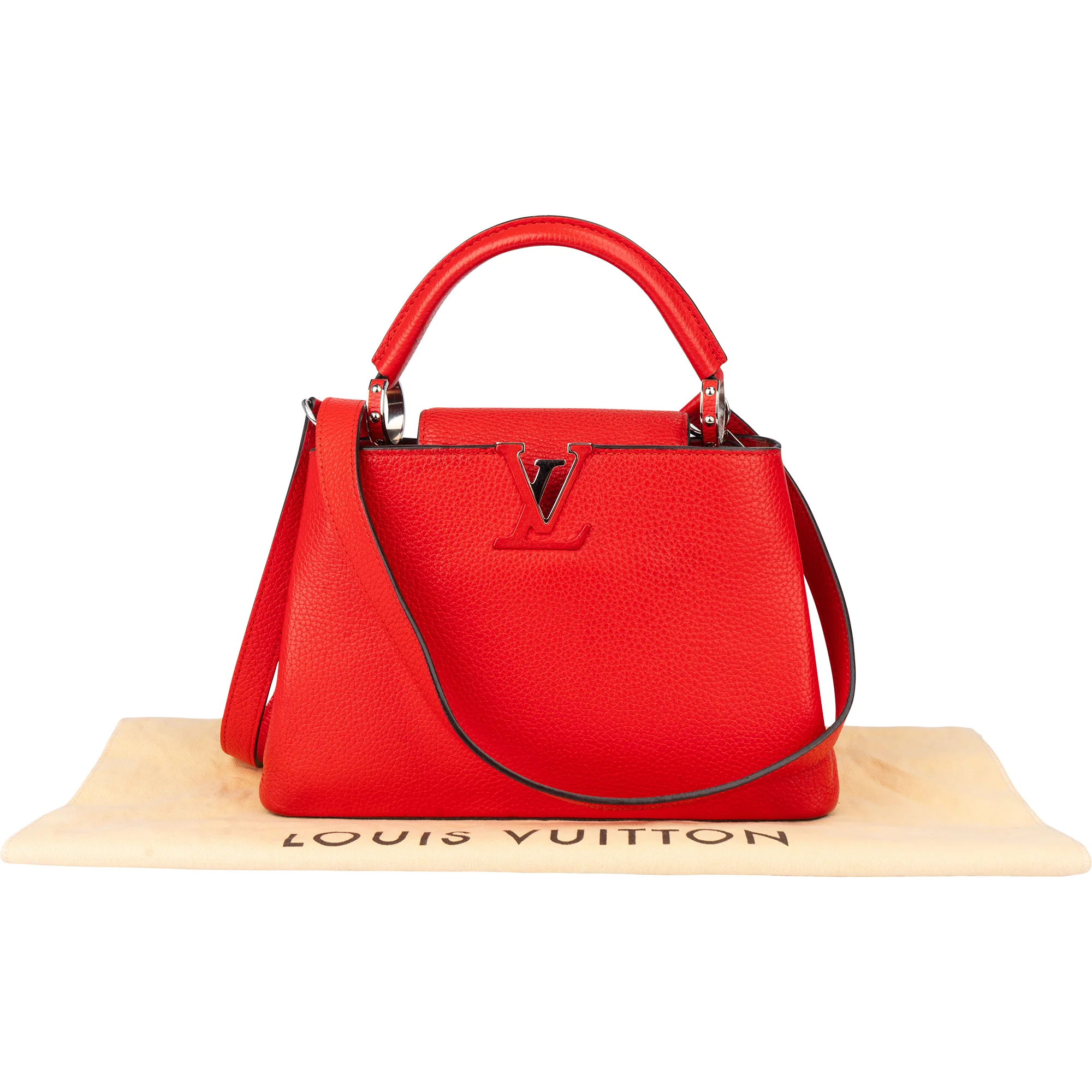 Louis Vuitton Rouge Taurillon Capucines BB Handbag