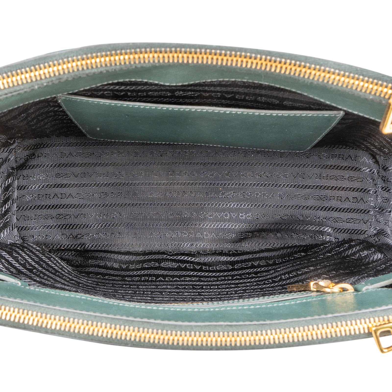 Prada Green Saffiano Leather Galleria Handbag