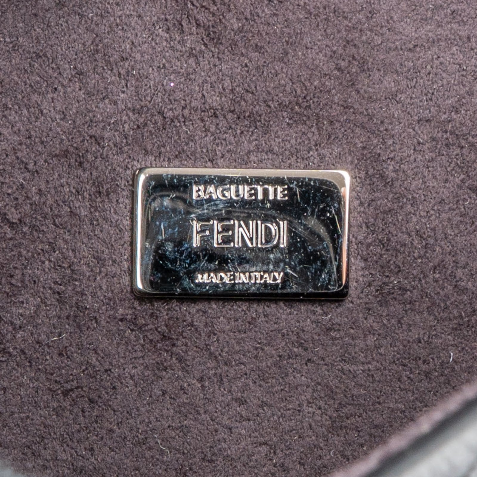 Fendi - Mini Baguette Double Flap Plexi Studs Crossbody Bag