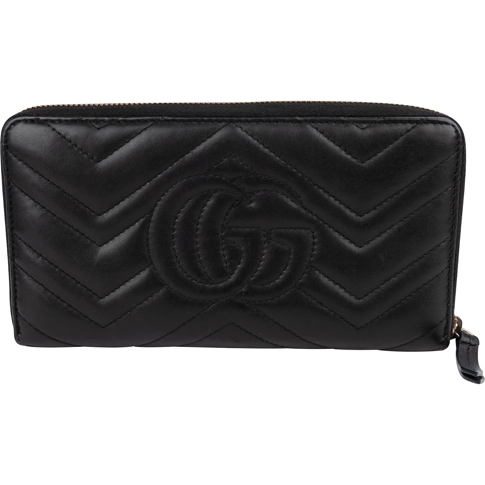 Gucci Monogram GG Marmont Matelassé Zip Around Organizer Wallet