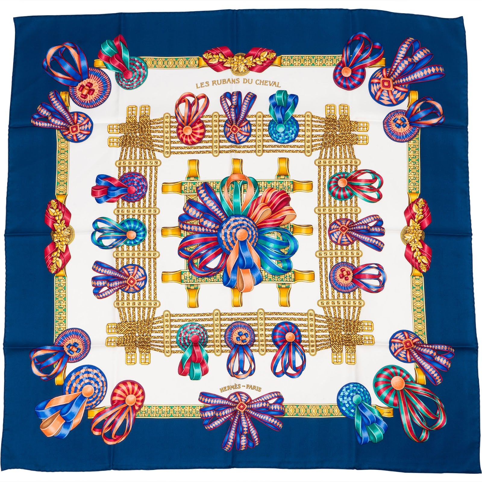 Hermès Les Rubans du Cheval Silk 90 Tuch