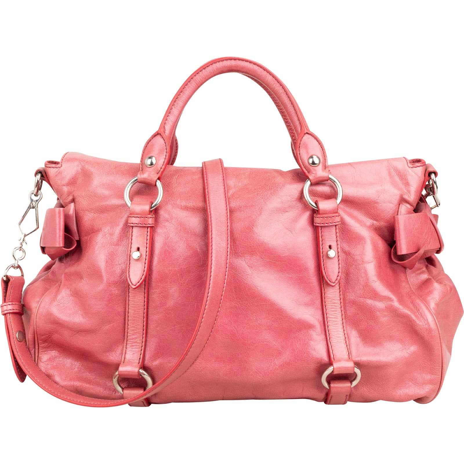 Miu Miu – Vitello Lux Leather Bow Satchel Handtasche