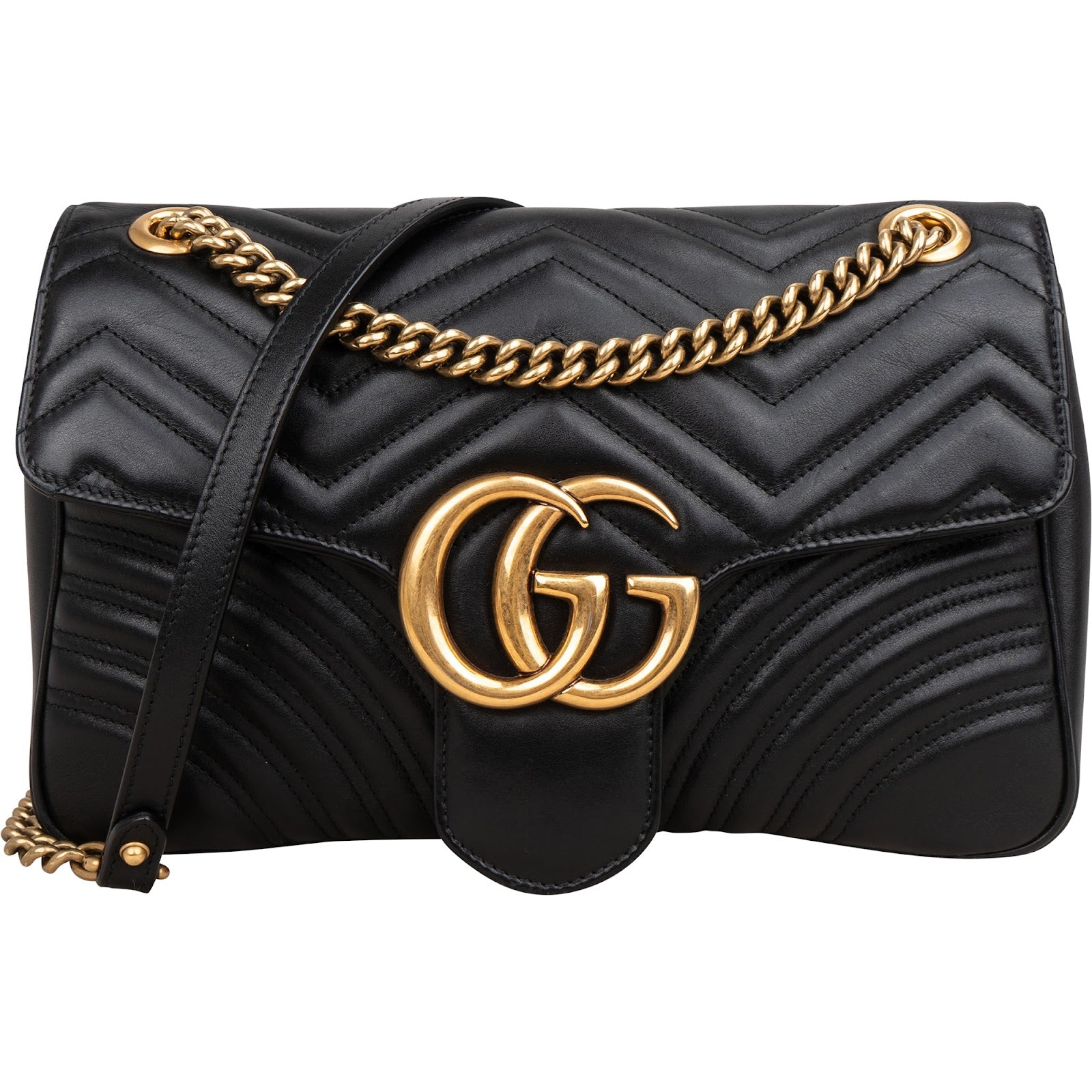 Gucci Matelassé Leather GG Large Marmont Crossbody Bag