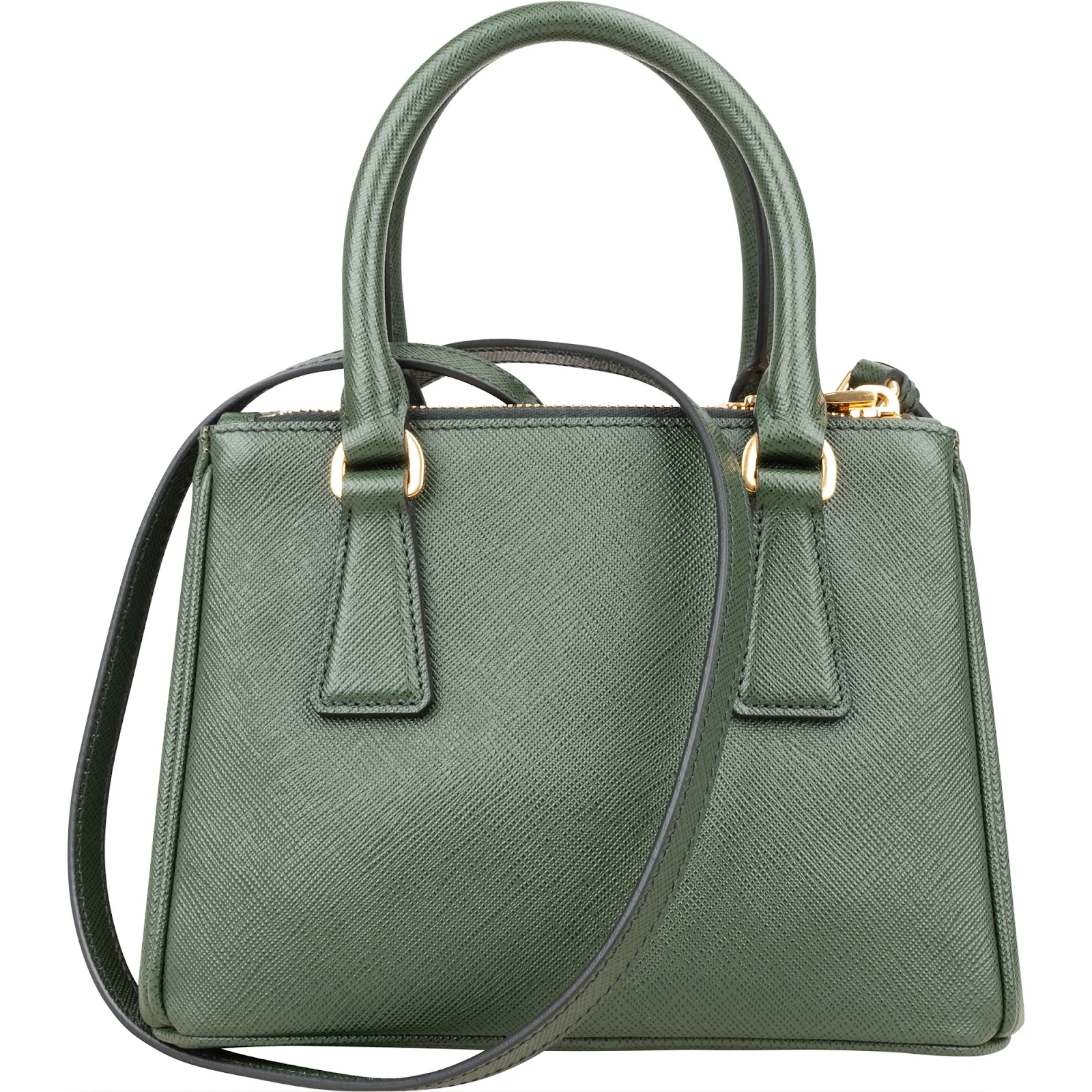 Prada Saffiano Leather Golden Floral Pelletteria Galleria Mini Handbag