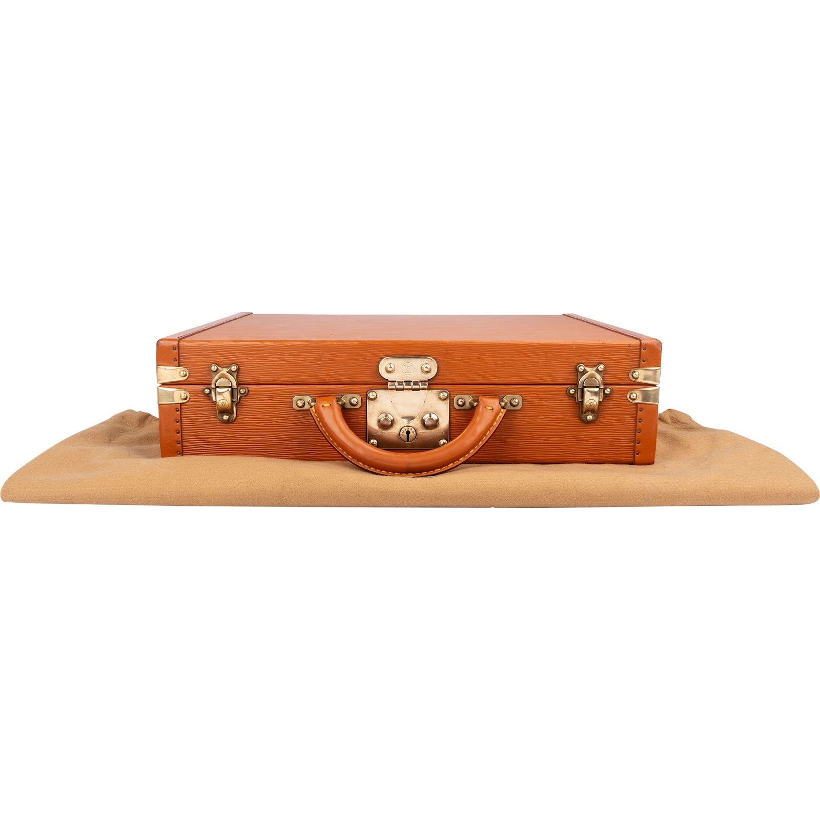 Louis Vuitton Cognac Epi Leather Président Aktenkoffer