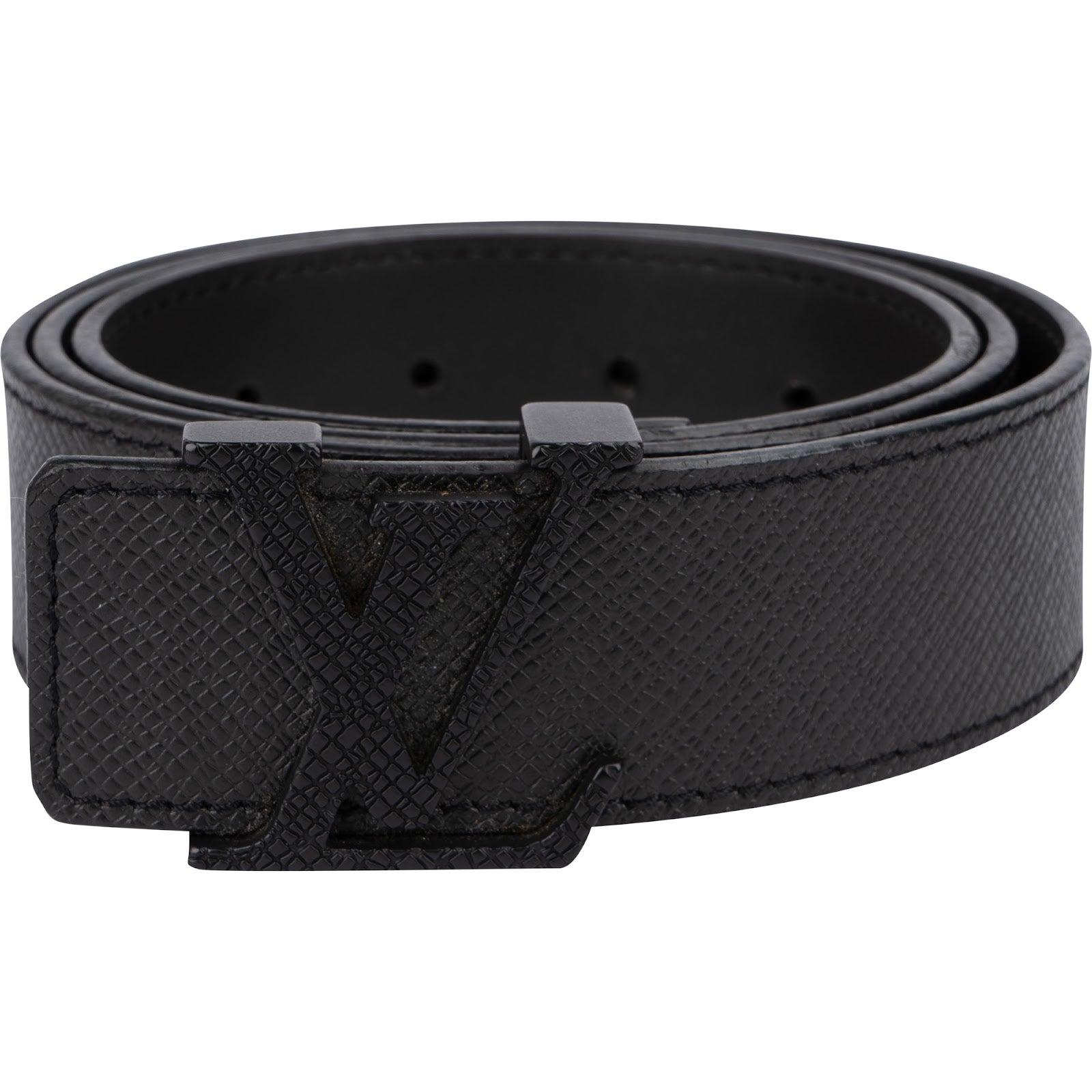 Louis Vuitton Black Taiga Leather LV Initiales Belt (85 / 34) M0001
