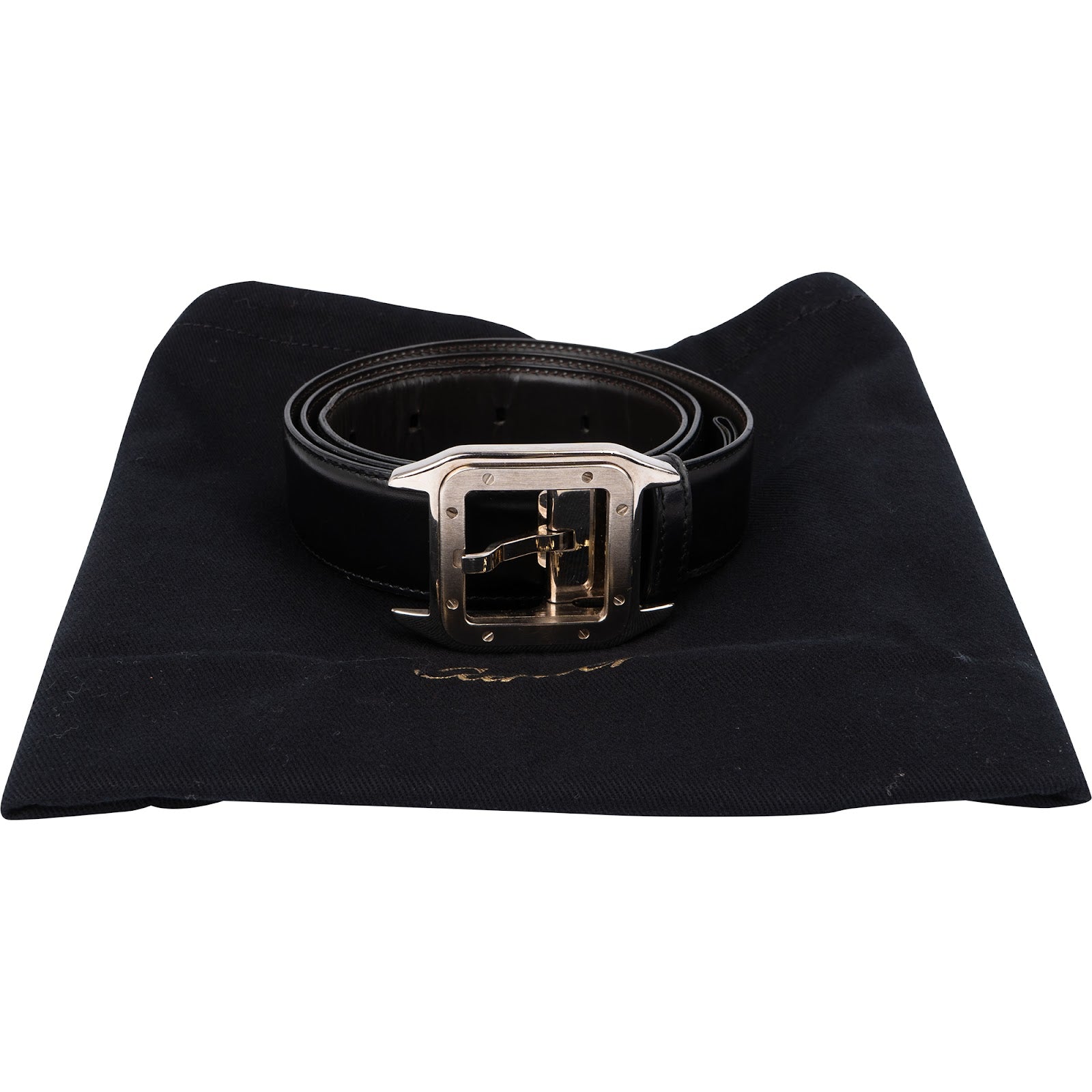 Cartier Silver Tone Reversible Leather Cartier Gürtel
