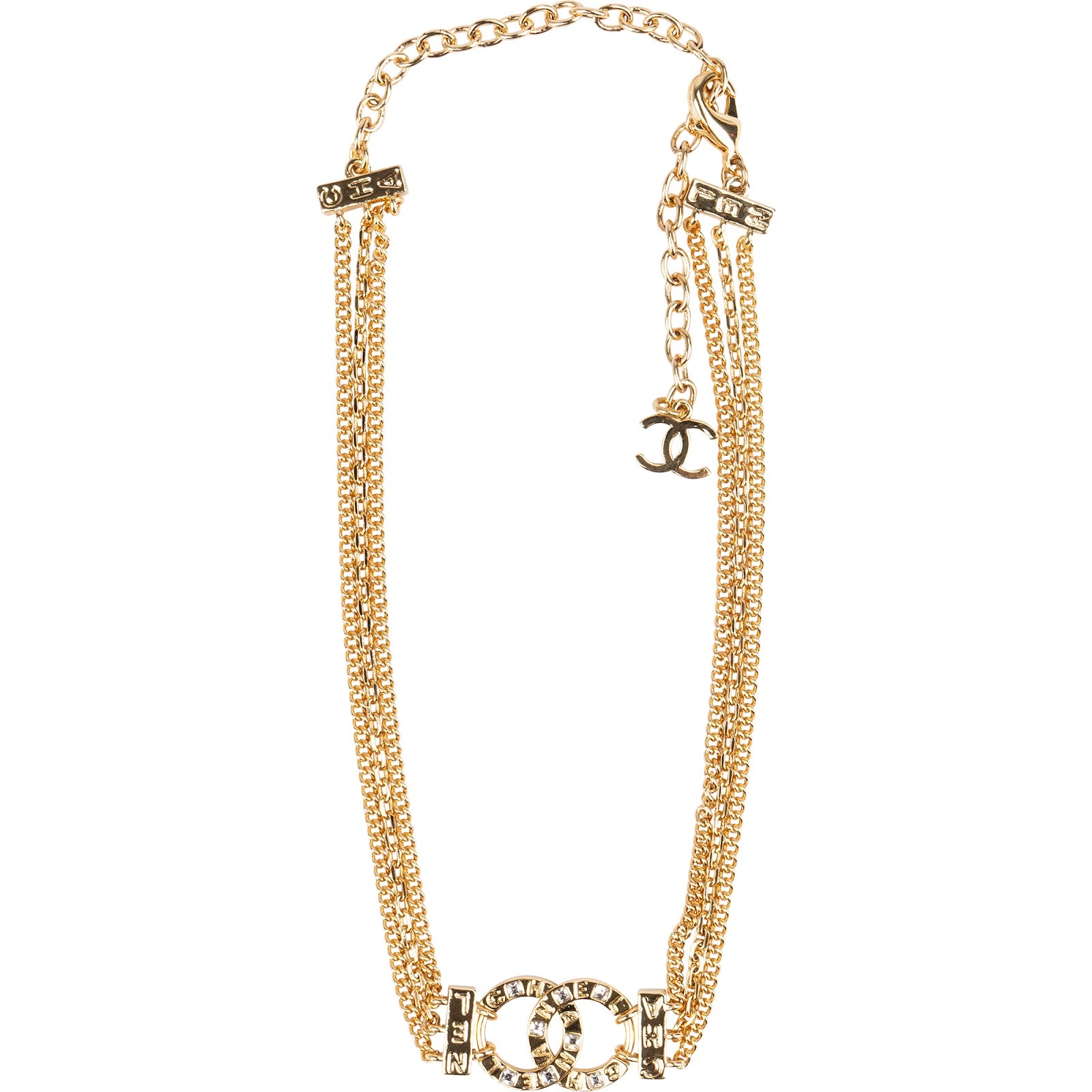 Chanel - Crystal CC Triple Strand Necklace