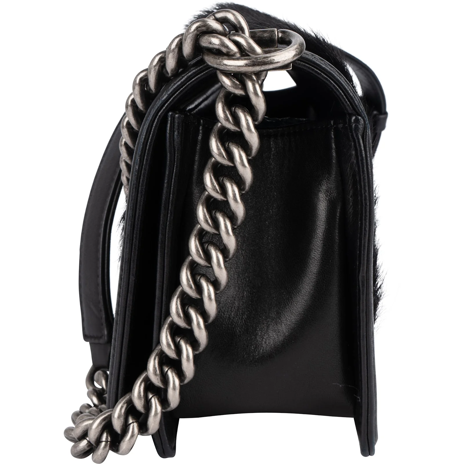 Chanel Goat Hair Medium Boy Single Flap Crossbody Bag