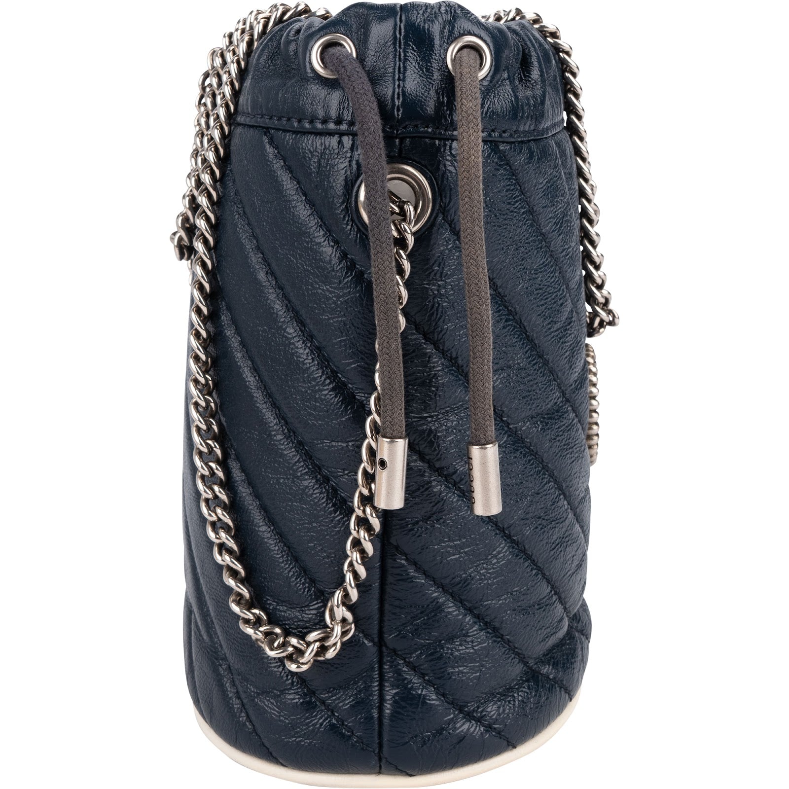 Gucci Matelassé Chevron Leather GG Marmont Mini Bucket