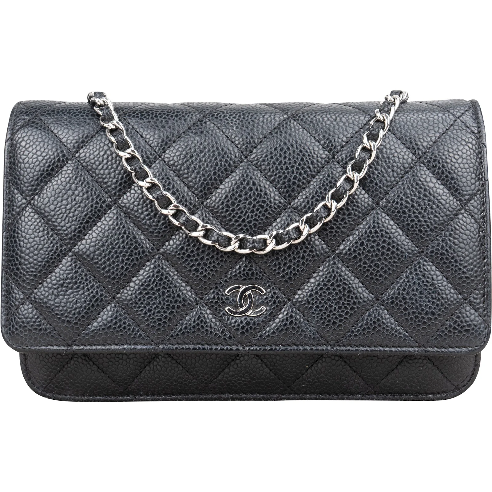 Chanel Quilted Caviar Leather Wallet On Chain Crossbody Bag