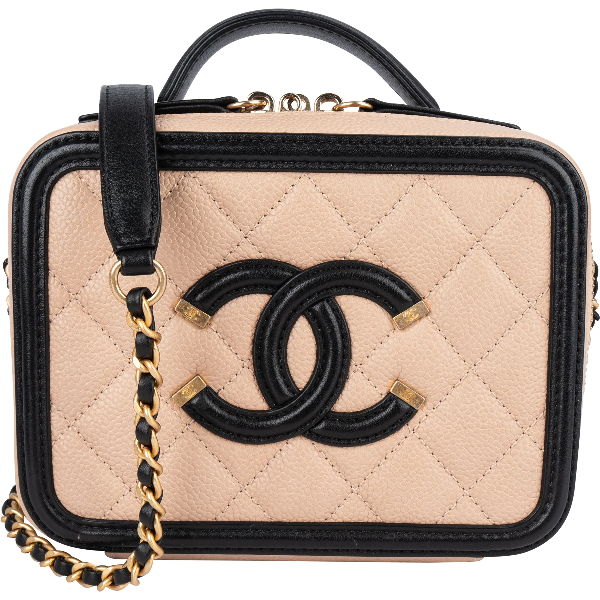 Chanel Quilted Caviar Leather Small Filigree Crossbody Bag