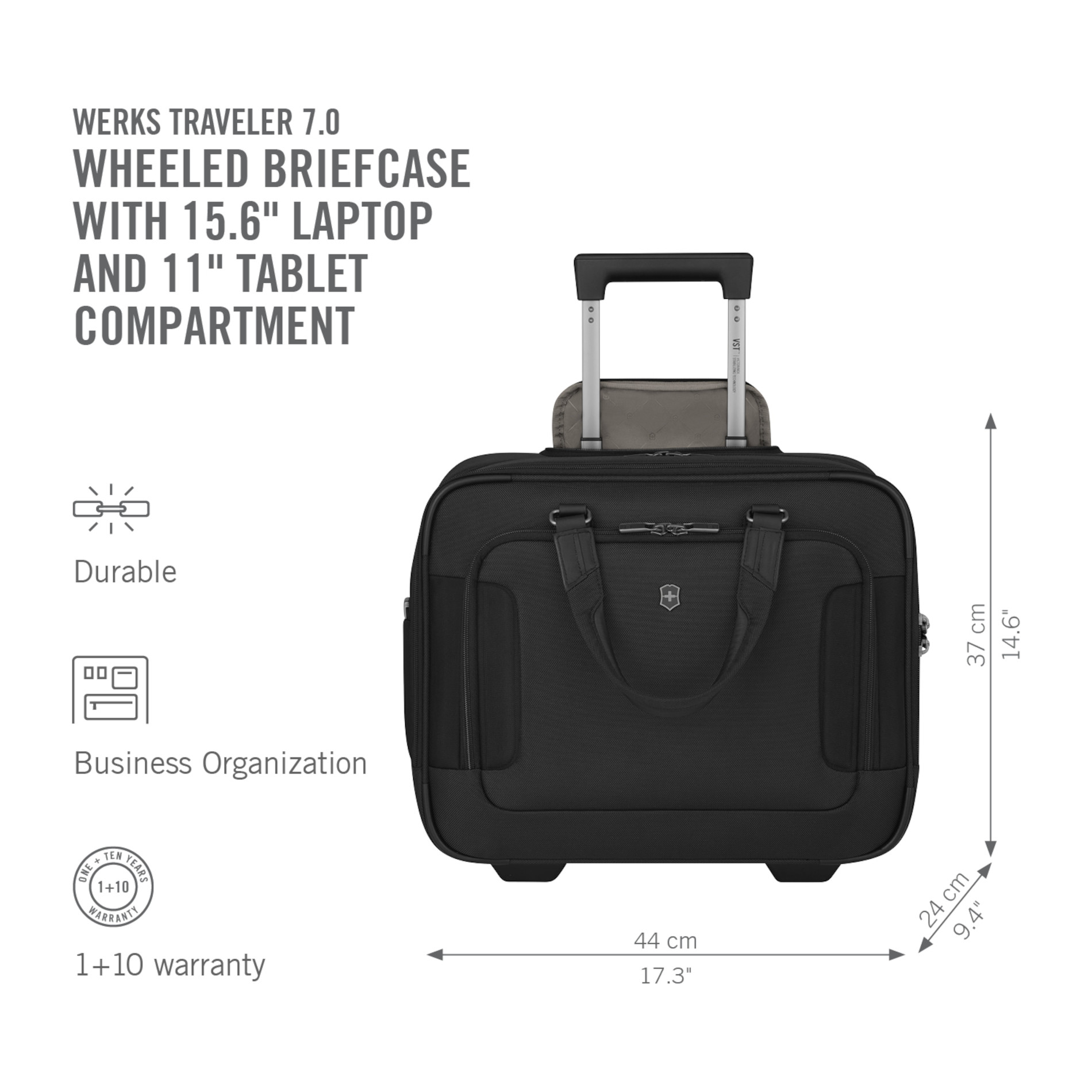 Werks Traveler 7.0 Wheeled Briefcase - Black