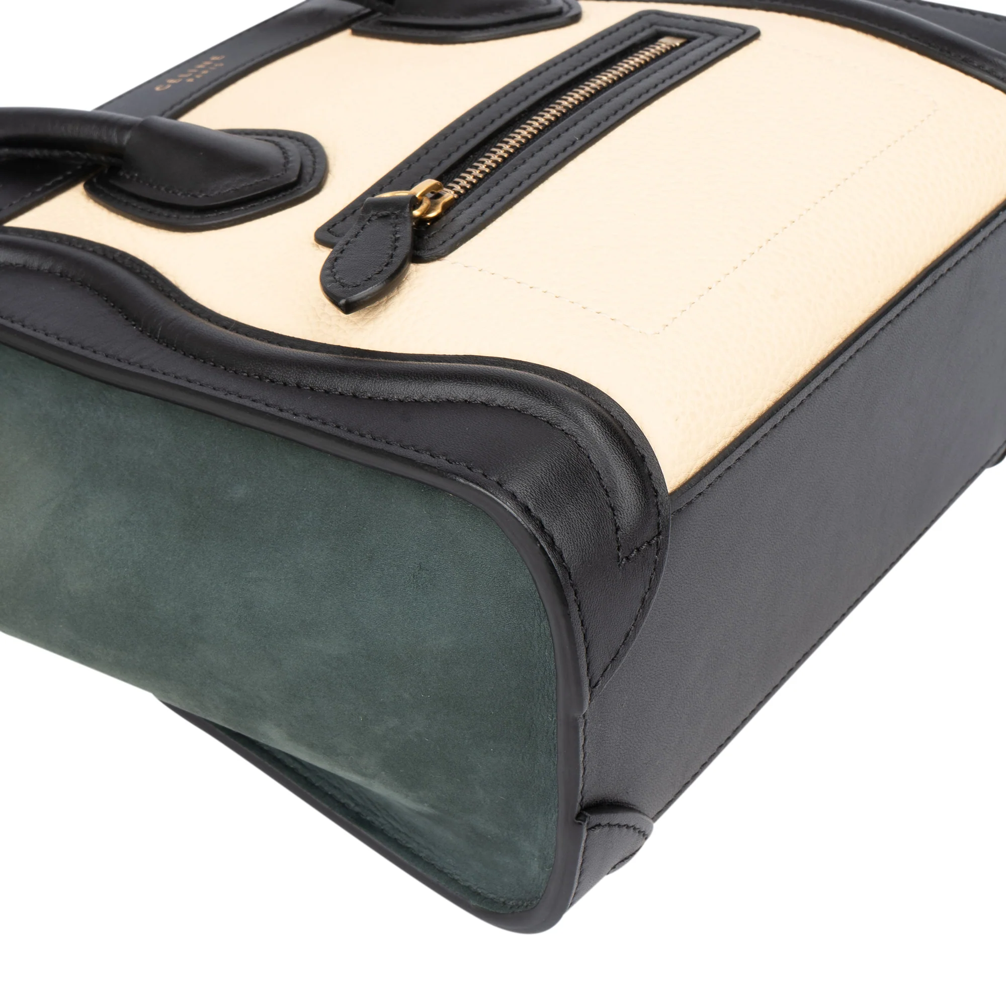 Céline Tricolor Leather Luggage Handbag