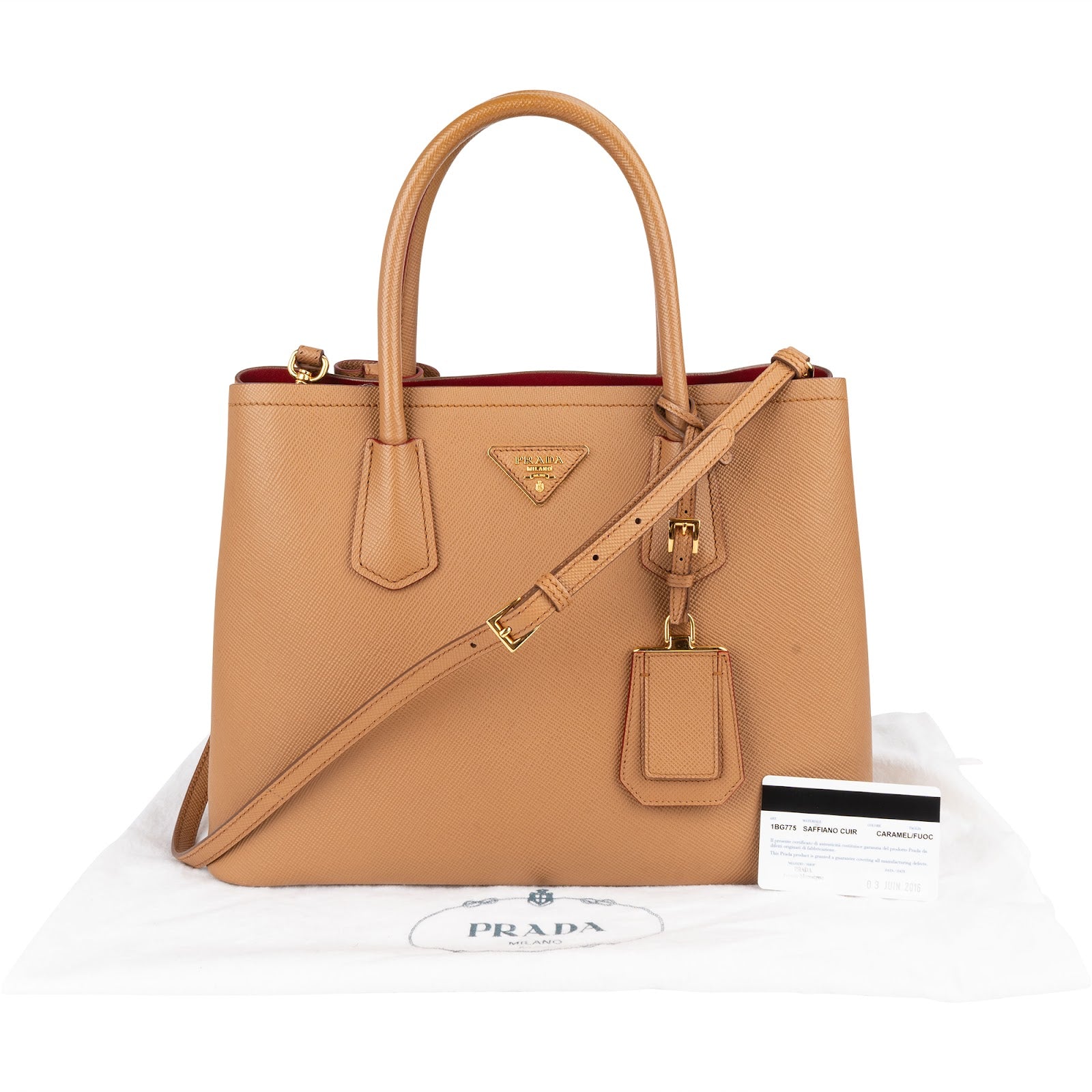 Prada Saffiano Leather Double Handbag