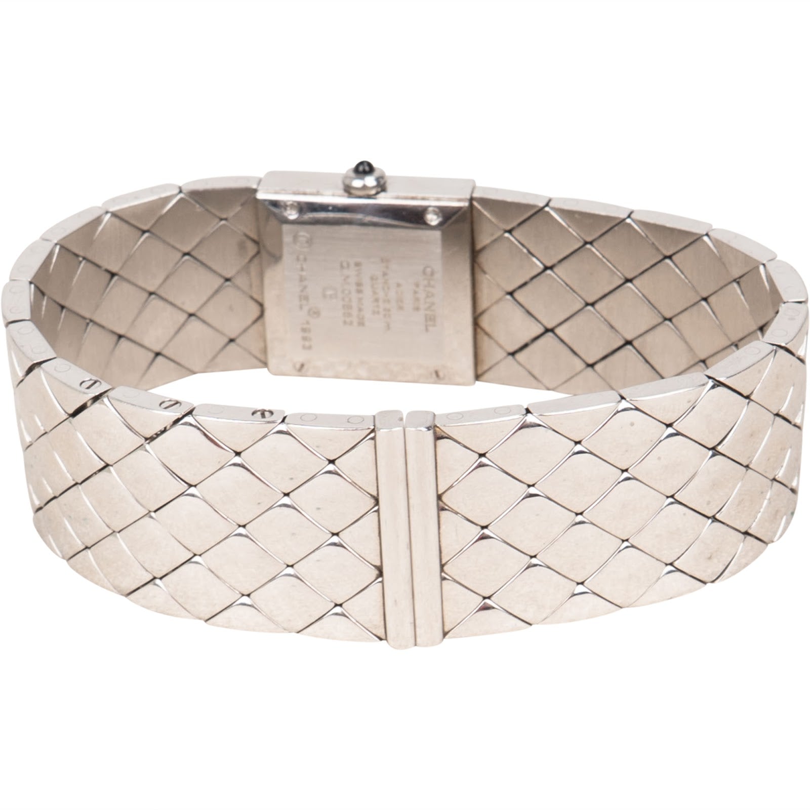 Chanel Silver Tone Matelasse Coco H0009 Damenuhr